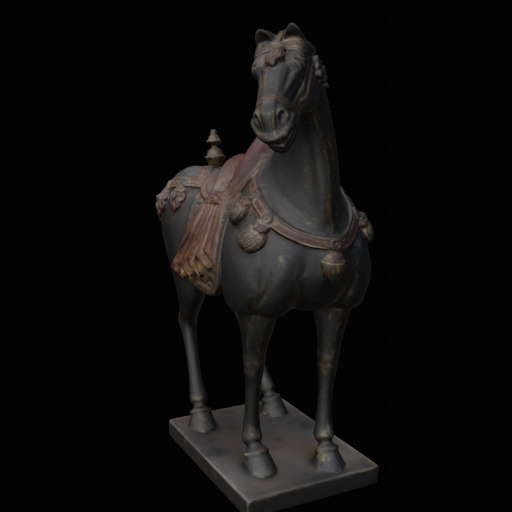 Tang Dynasty Horse Statue 3D Print Model Inspired Ready To Print Low-poly 3D model_1