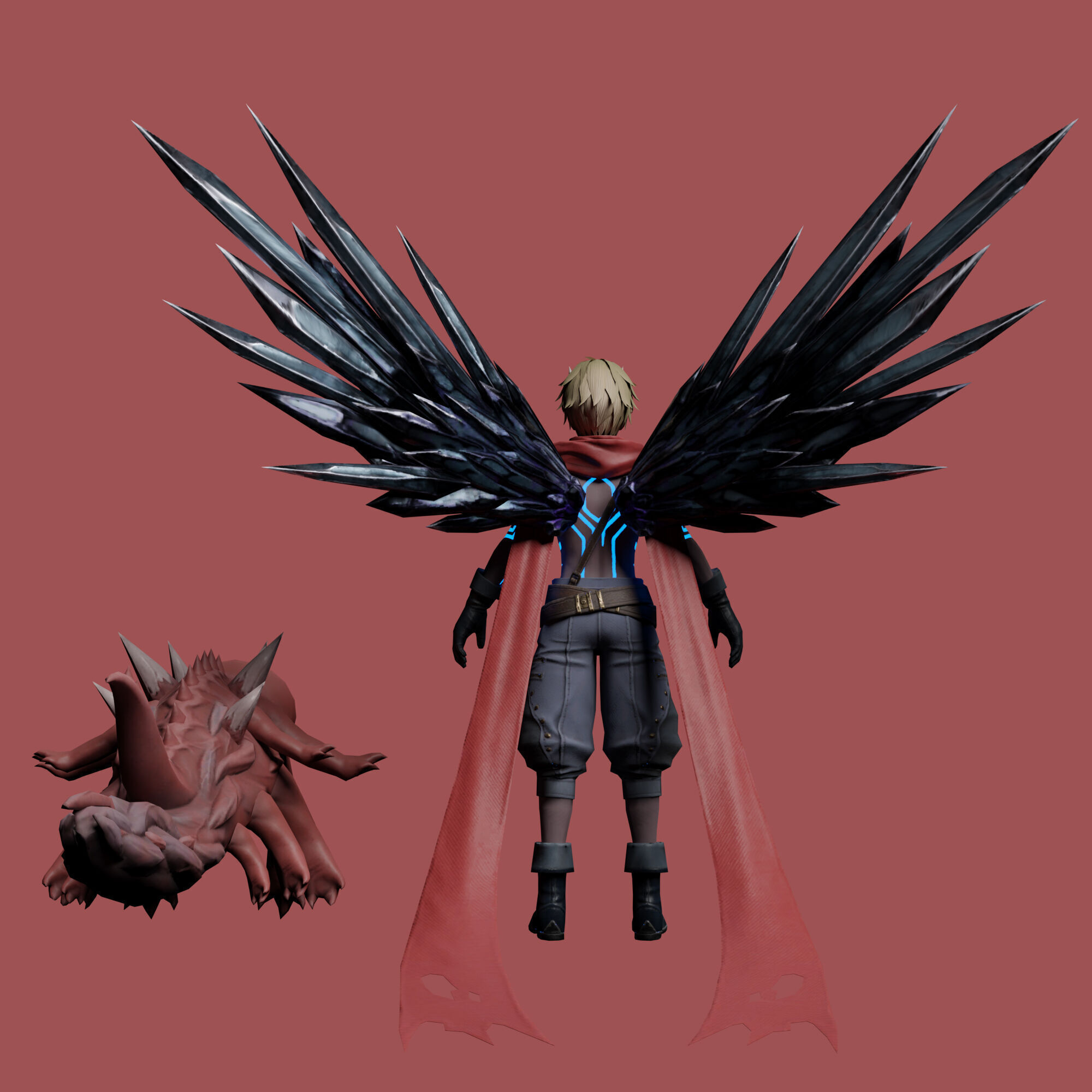 Demon Rebel Stylized 3D Character Model 3D model_2