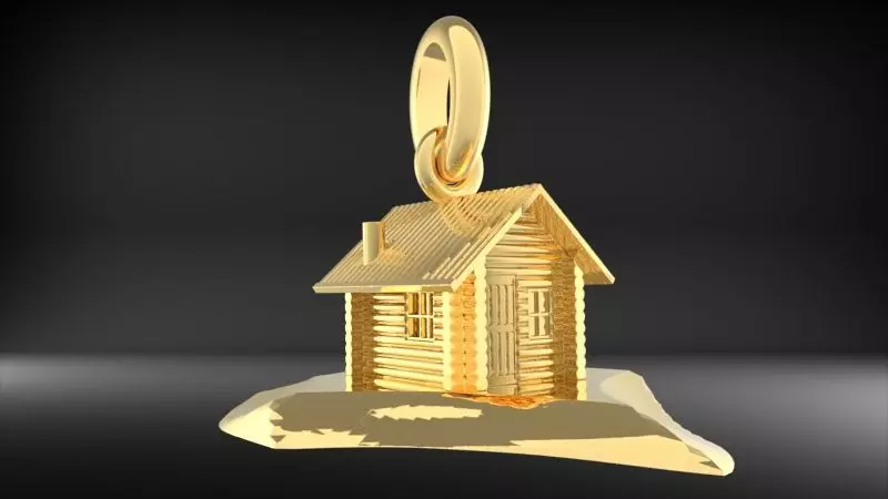 LOG CABIN PENDANT NECKLACE CHARM BRACELET JEWELRY 3D print model