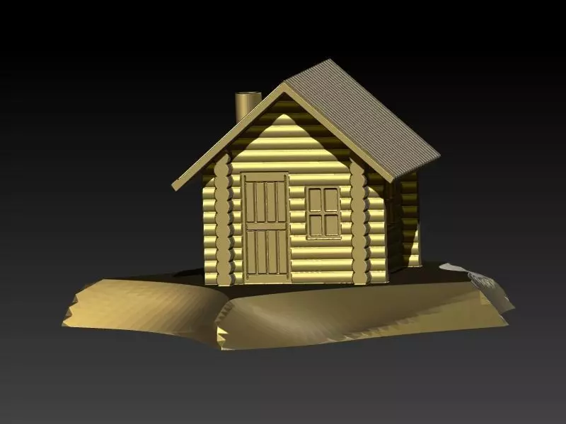 LOG CABIN PENDANT NECKLACE CHARM BRACELET JEWELRY 3D print model