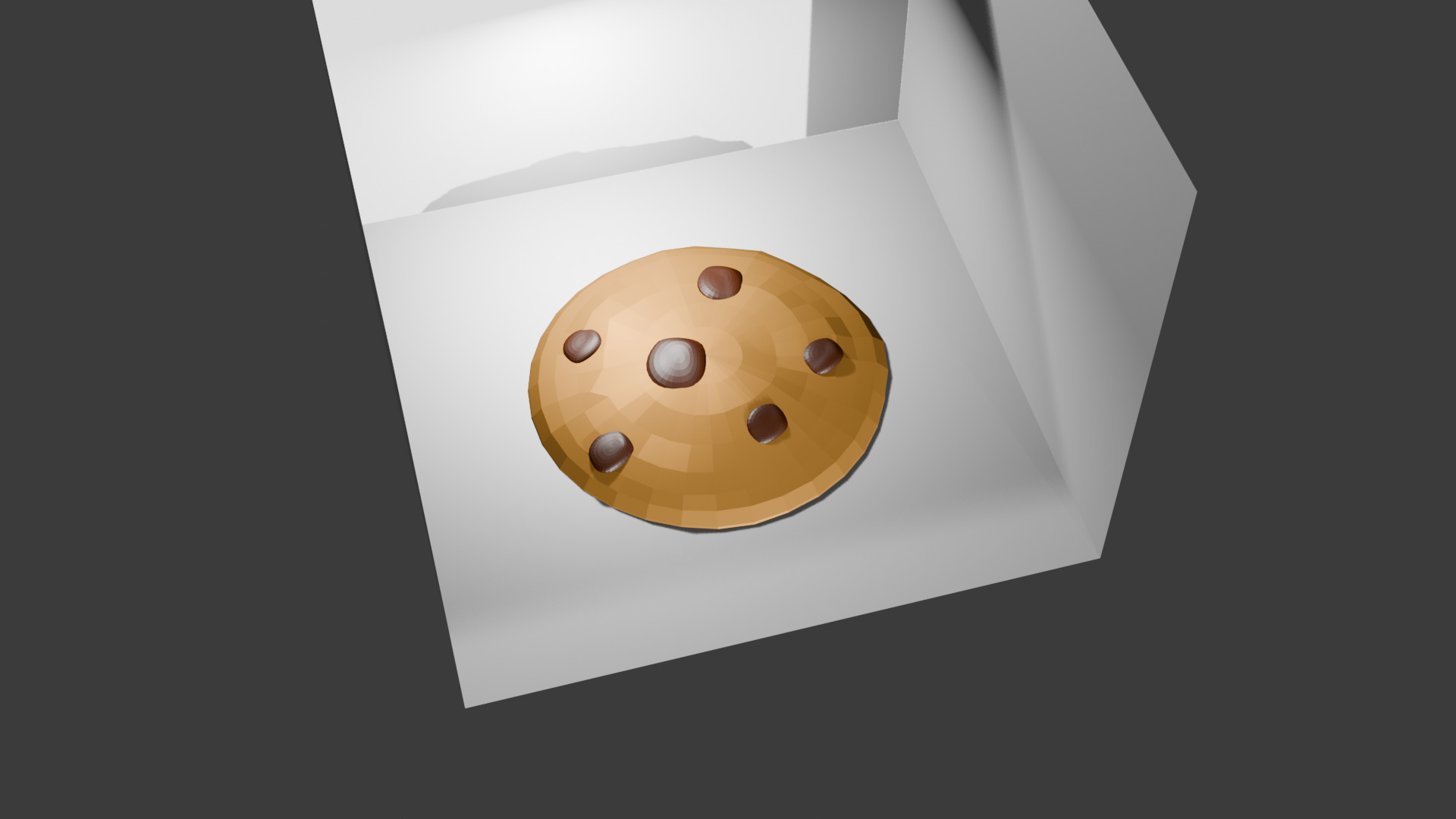 Simple Cookie Low-poly 3D model_1