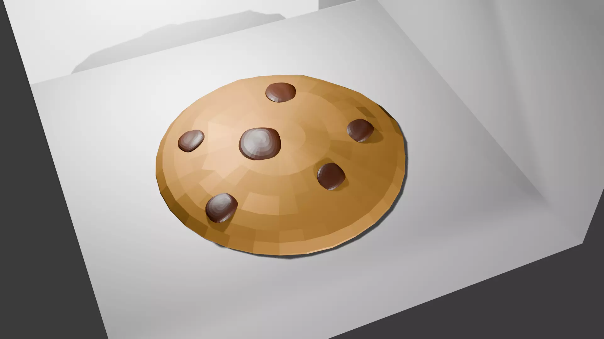Simple Cookie Low-poly 3D model_0