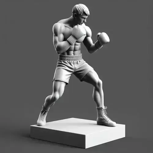 Boxer in Fighting Stance 3D print model