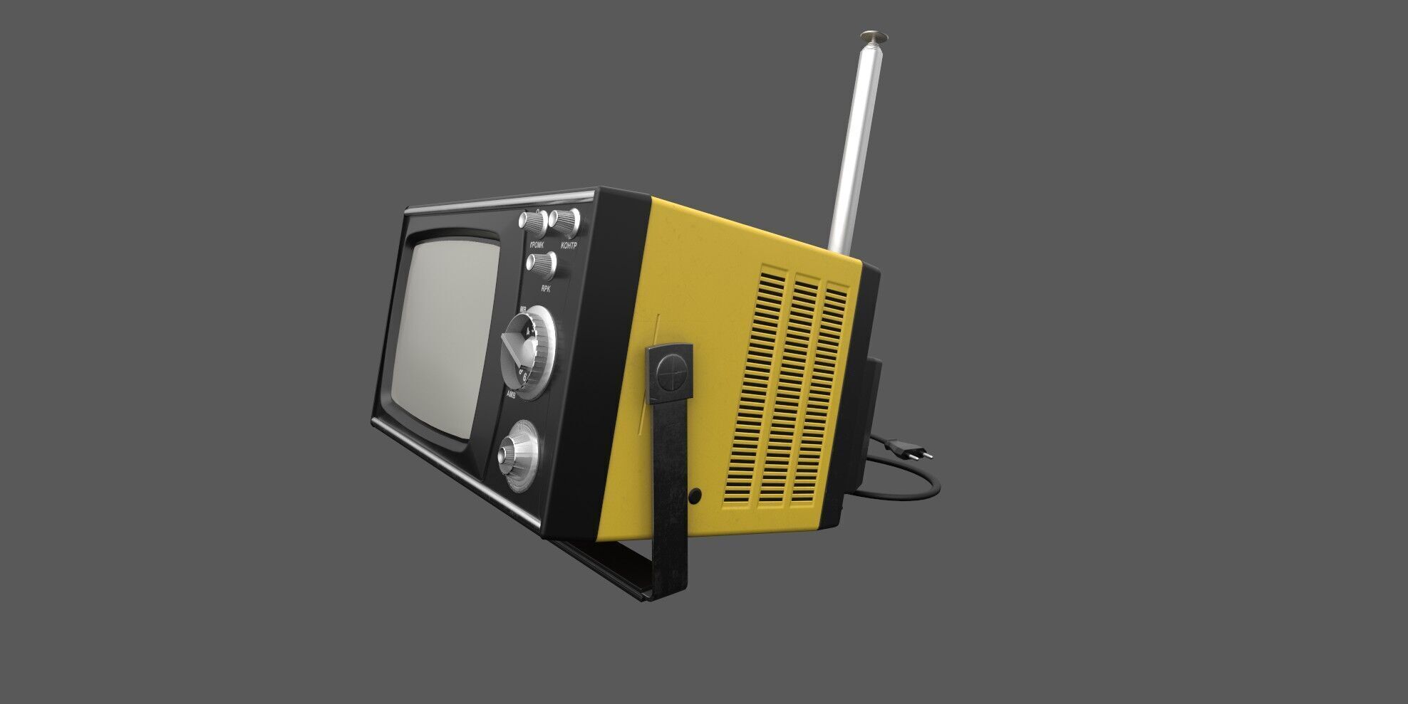 Retro television 3D model_3