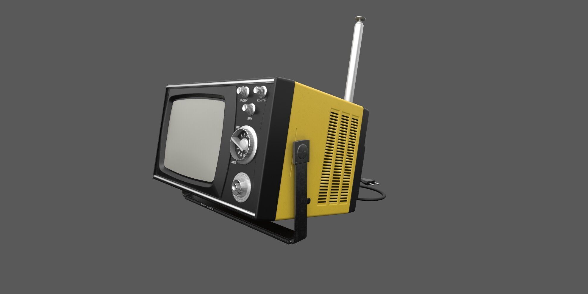 Retro television 3D model_2