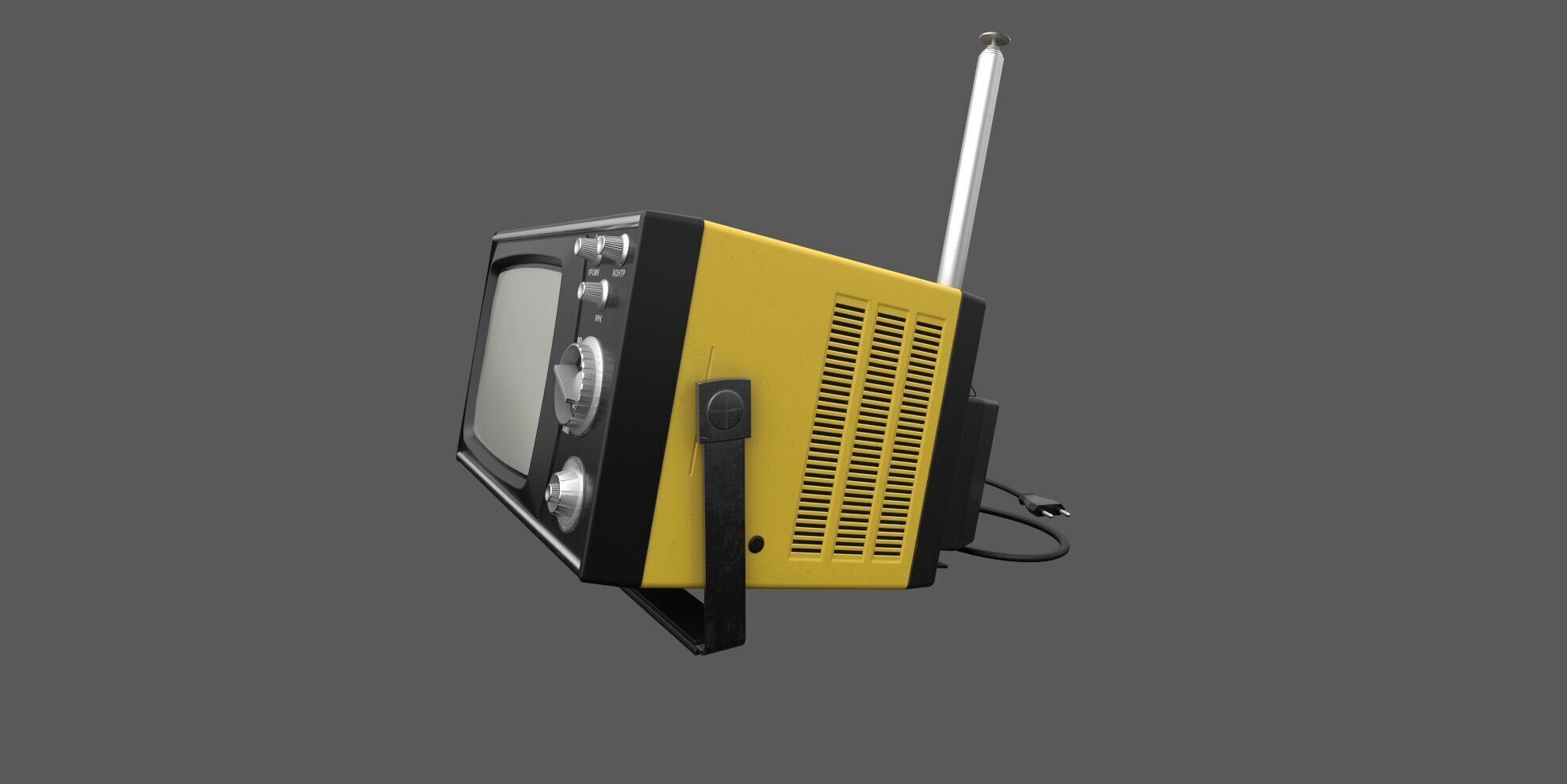 Retro television 3D model_4