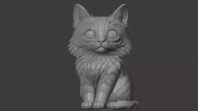 Cartoon cat  3D Sculpt Model