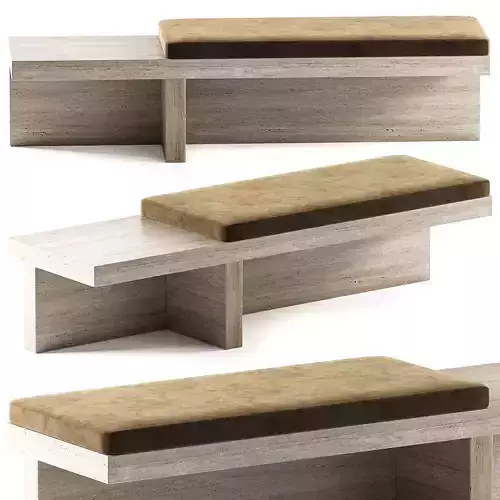 CB2 Pierre Travertine Bench