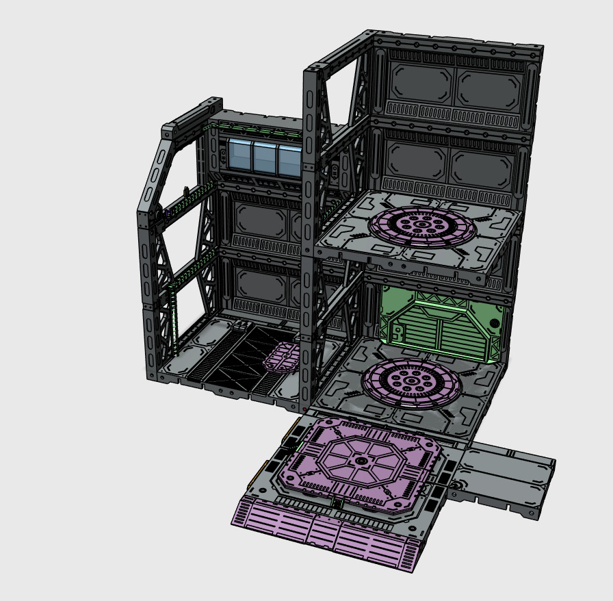 FULLY CUSTOMIZABLE MECHA HANGAR BASE 3D print model_2