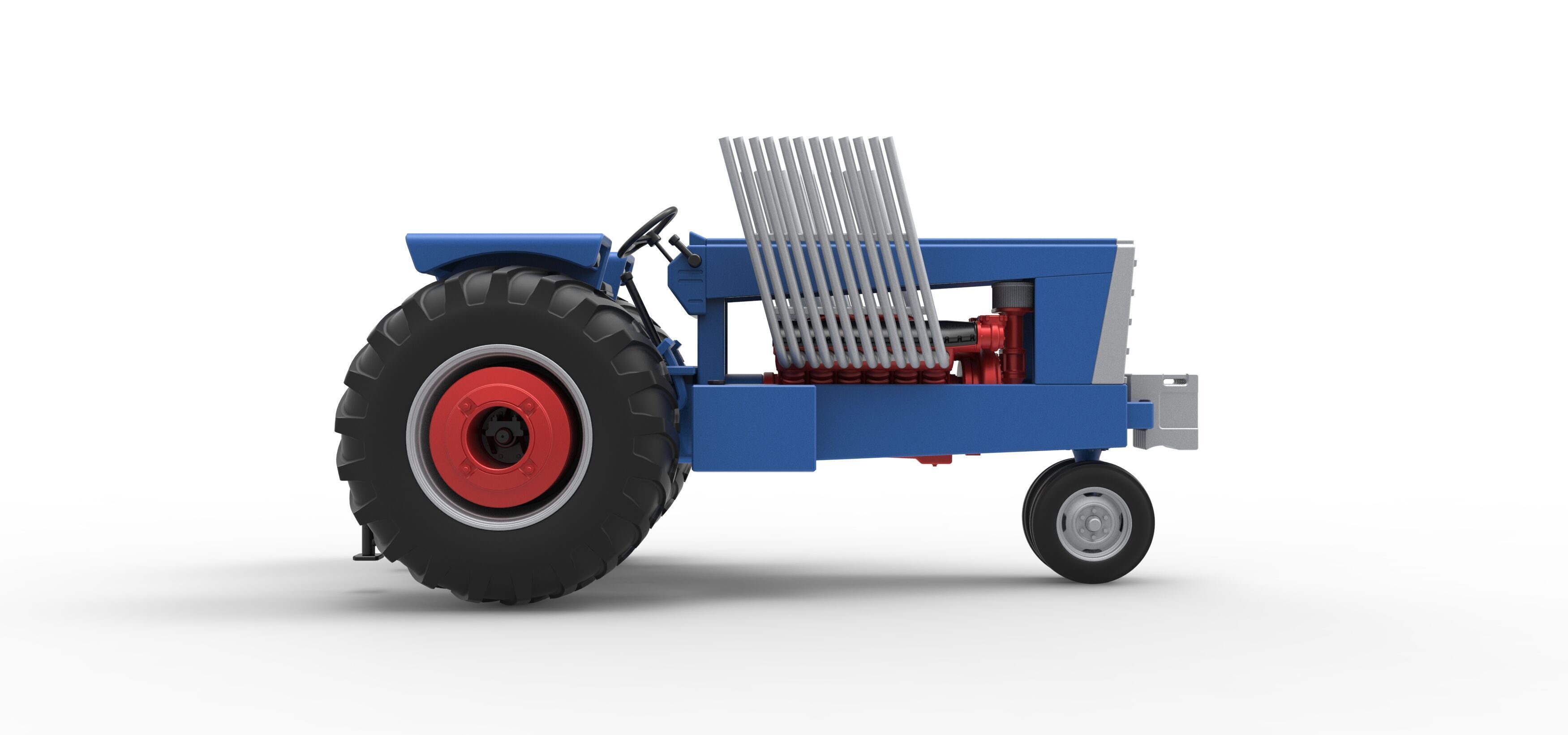 Vintage Pulling tractor Scale 1 to 25 3D print model_19