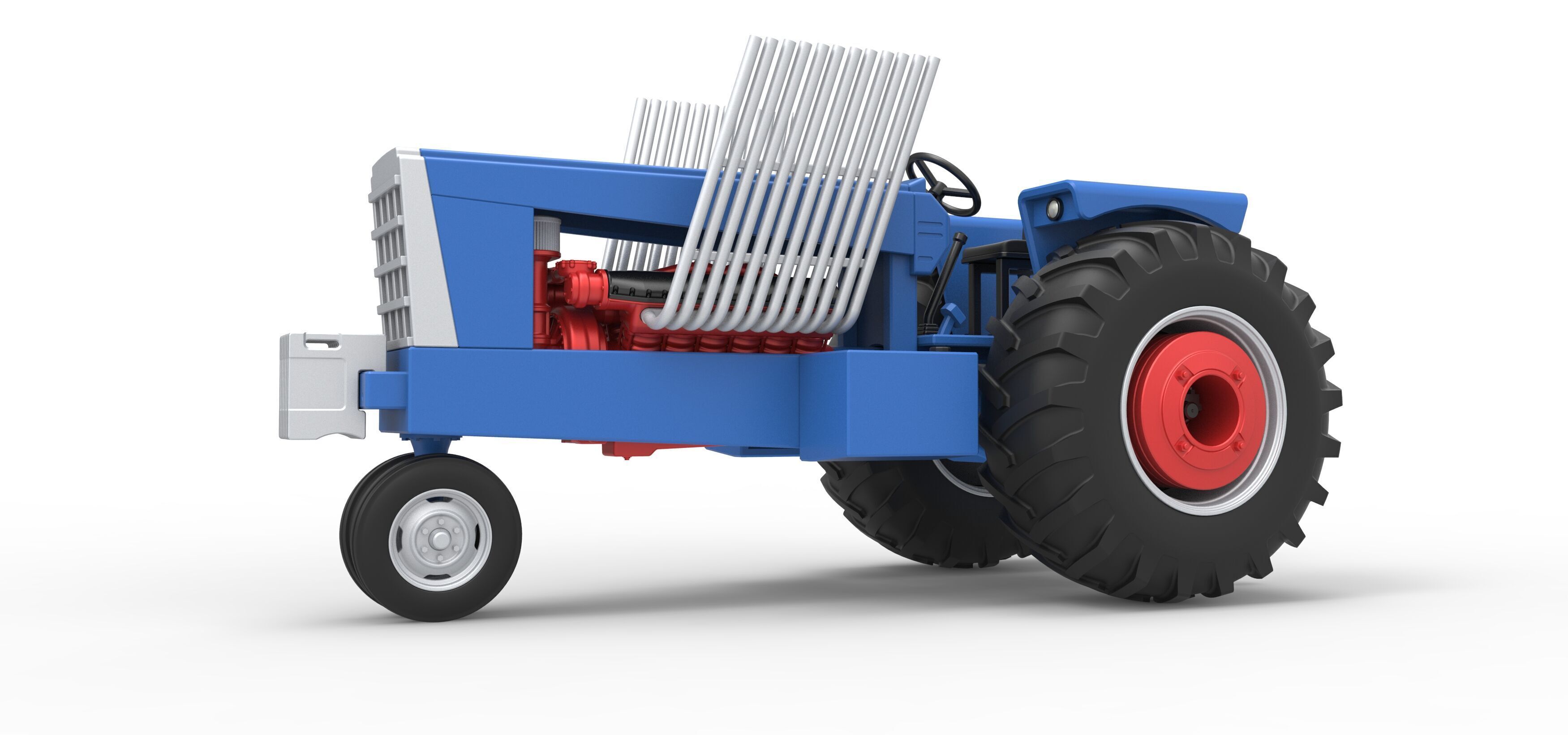 Vintage Pulling tractor Scale 1 to 25 3D print model_2