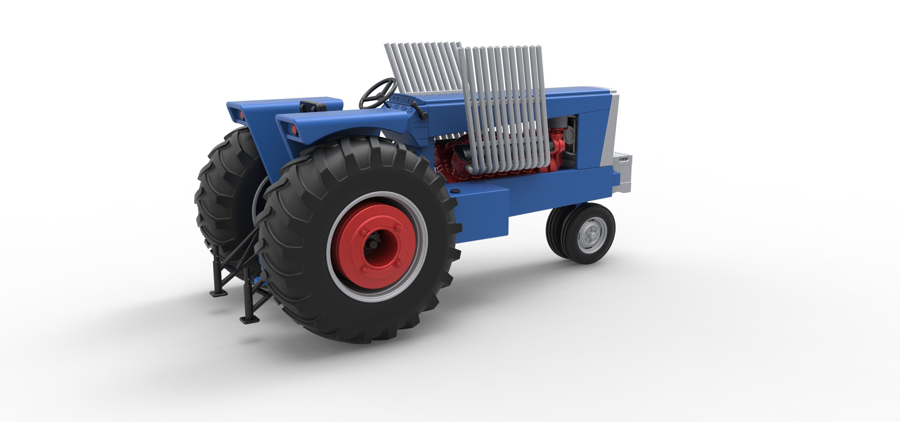 Vintage Pulling tractor Scale 1 to 25 3D print model_18