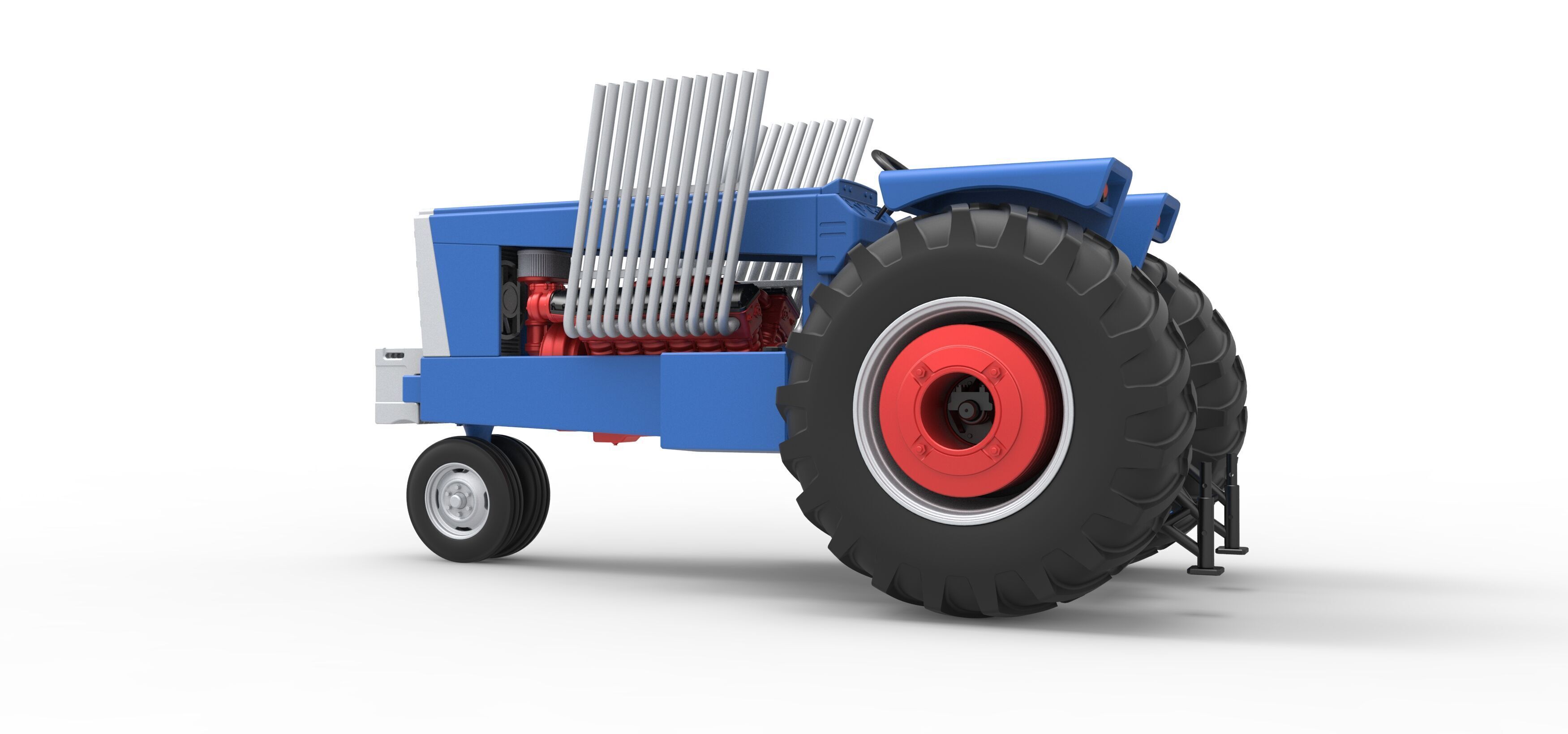 Vintage Pulling tractor Scale 1 to 25 3D print model_13