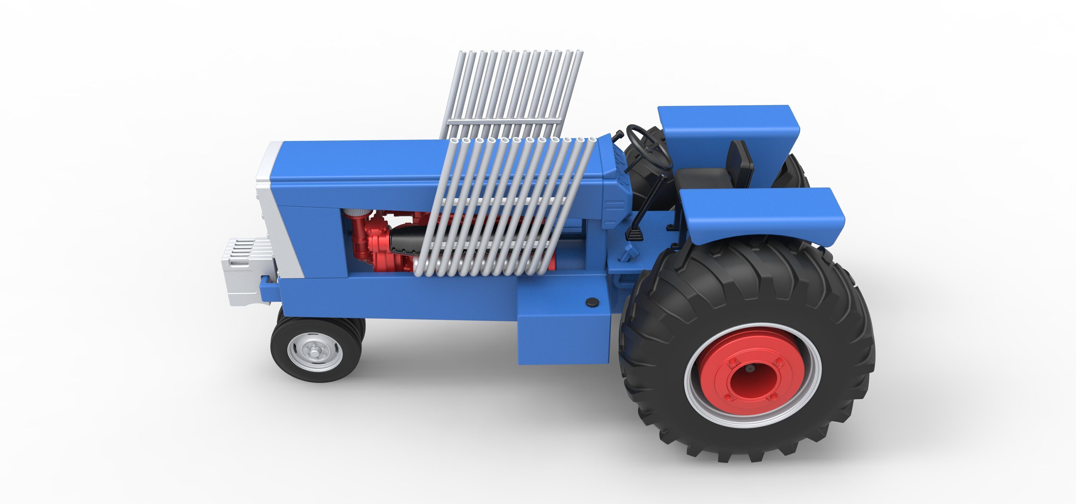 Vintage Pulling tractor Scale 1 to 25 3D print model_10