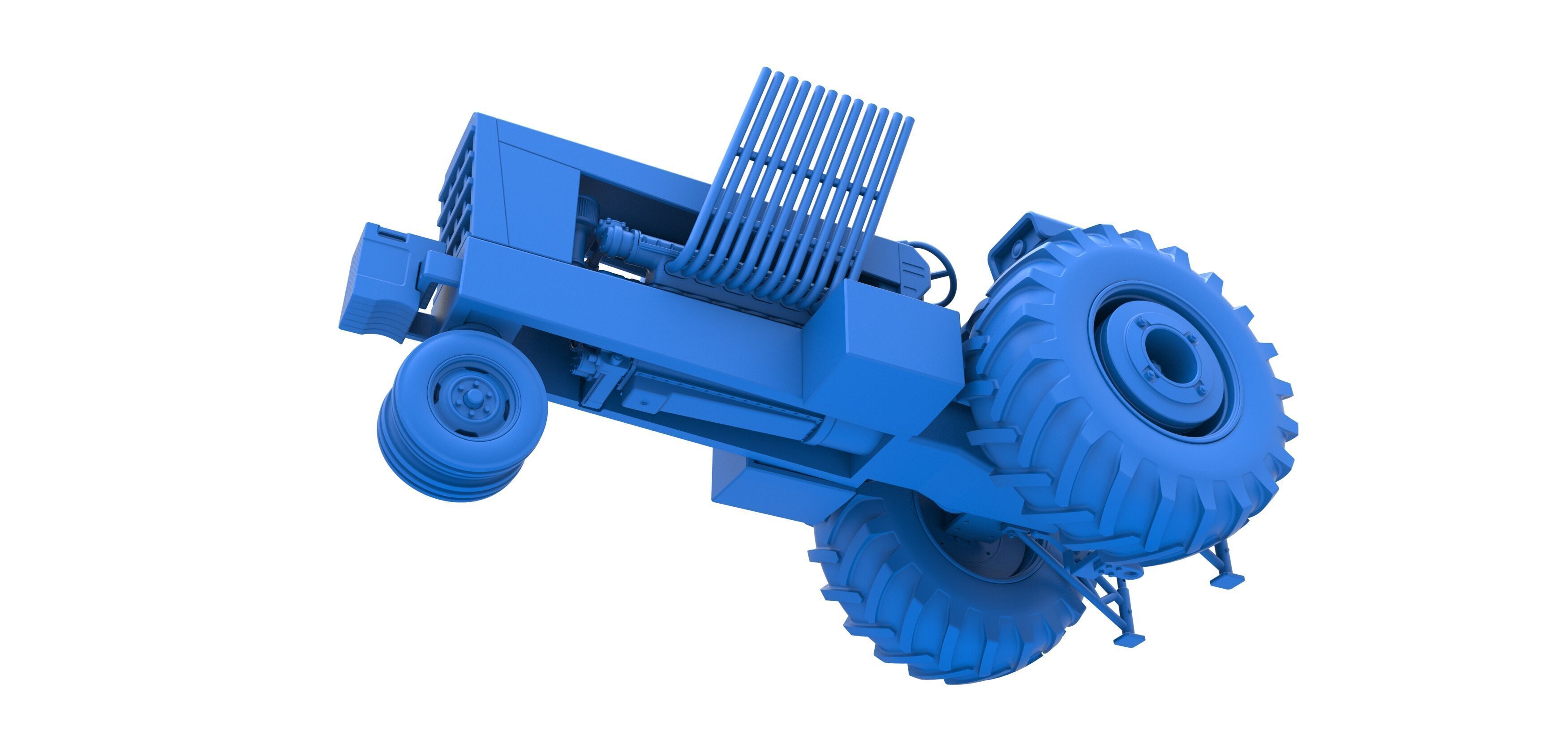 Vintage Pulling tractor Scale 1 to 25 3D print model_23