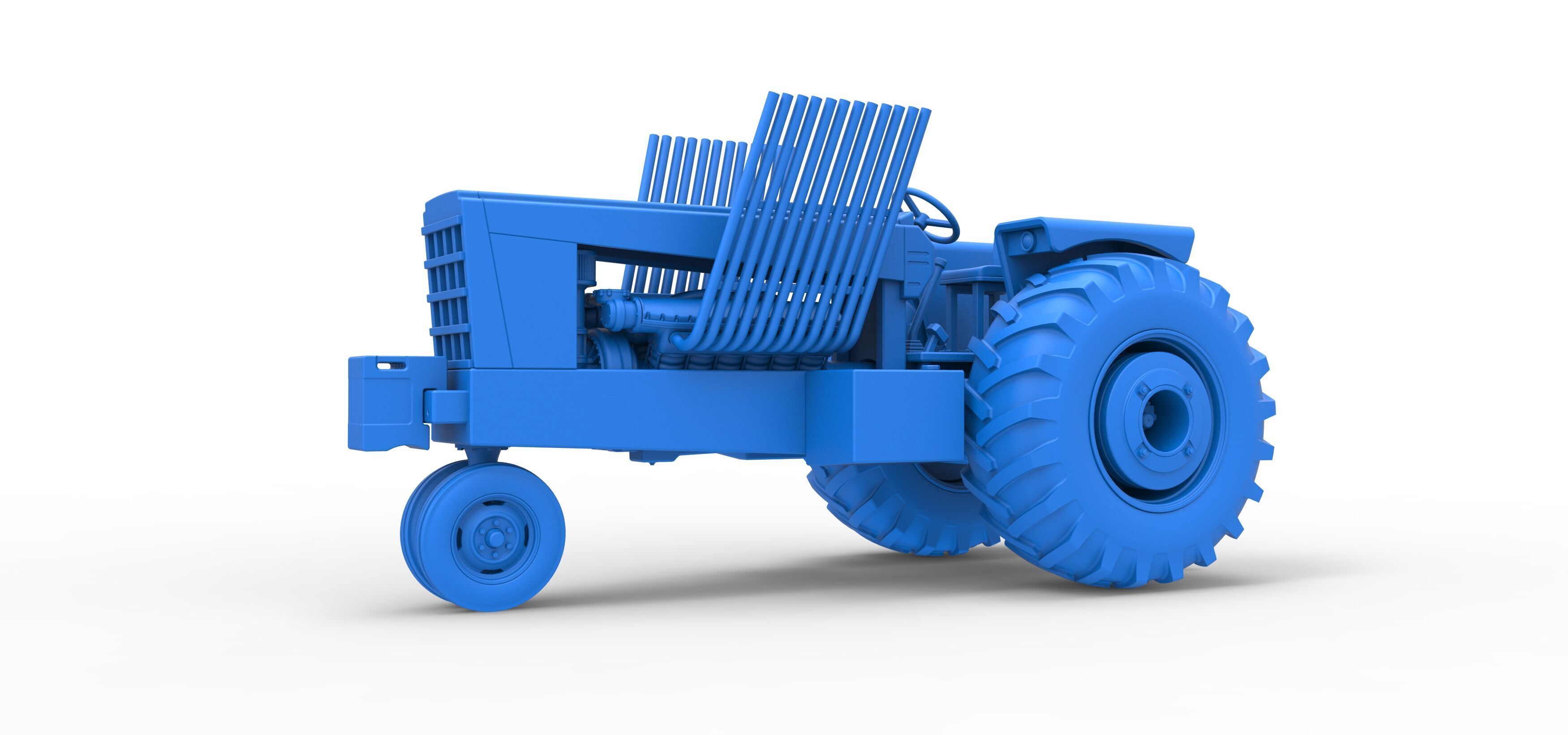 Vintage Pulling tractor Scale 1 to 25 3D print model_22