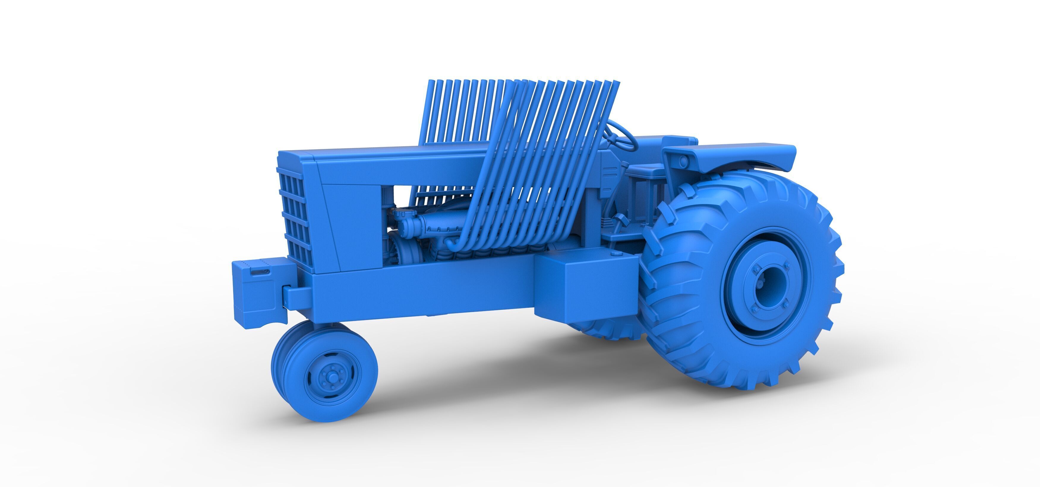 Vintage Pulling tractor Scale 1 to 25 3D print model_21