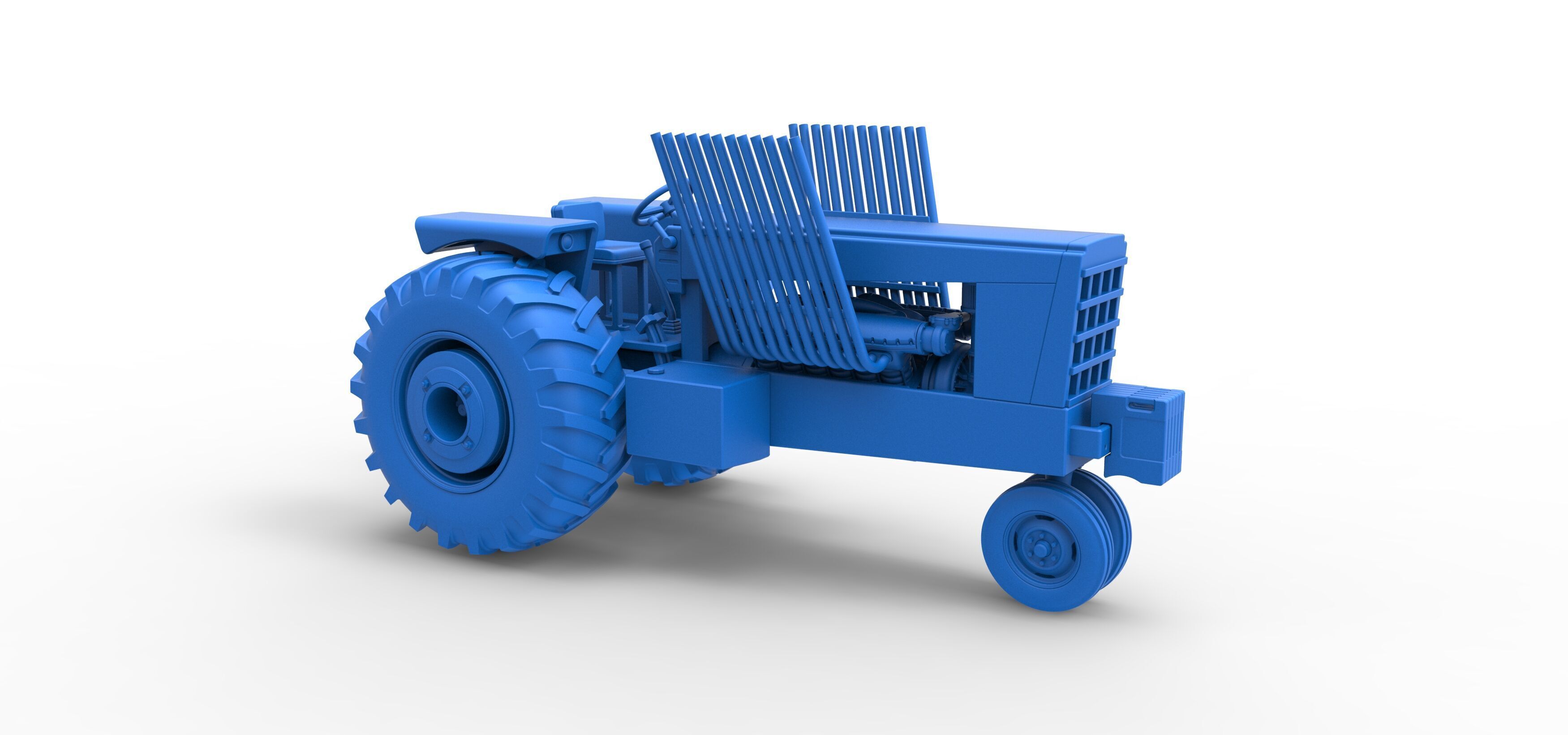 Vintage Pulling tractor Scale 1 to 25 3D print model_40