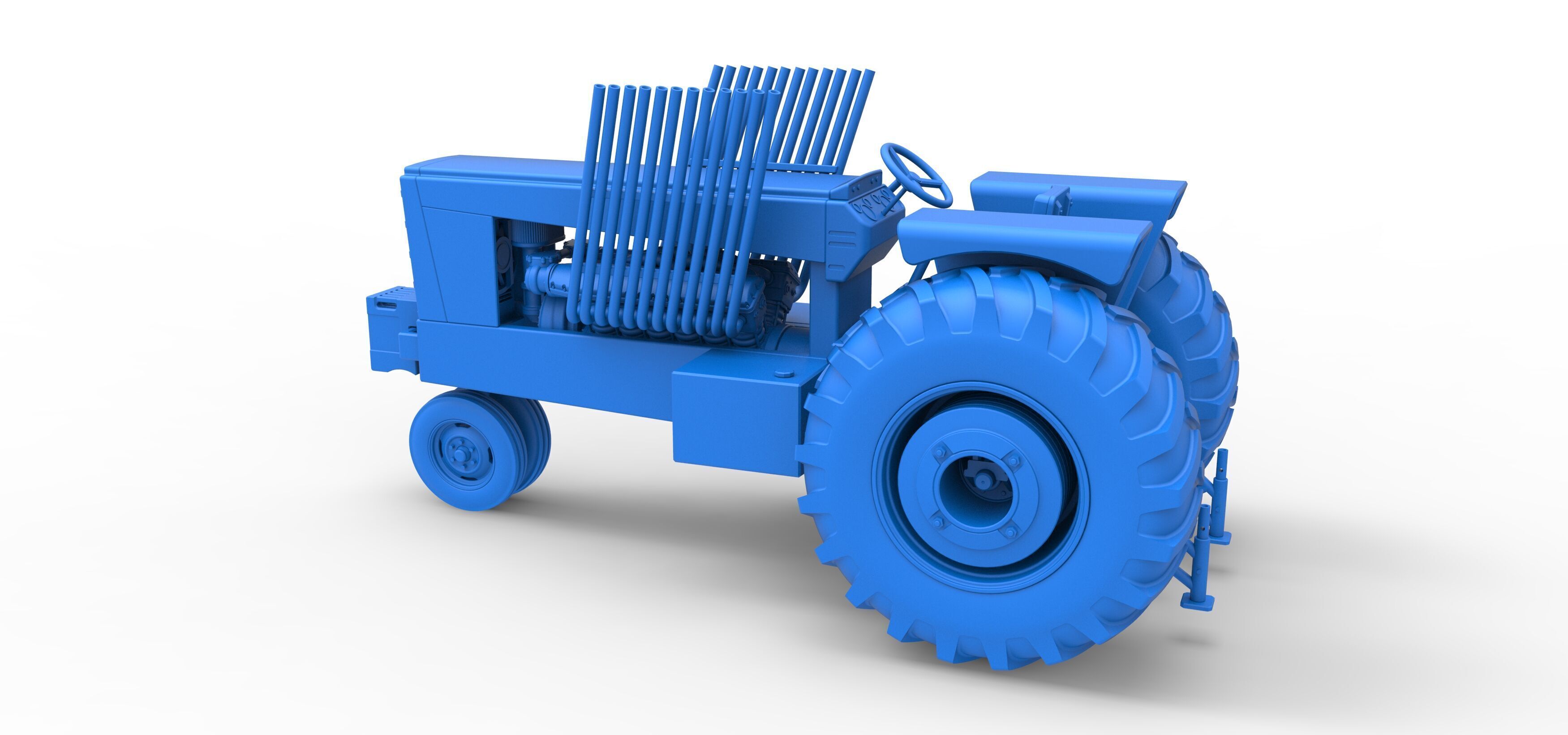 Vintage Pulling tractor Scale 1 to 25 3D print model_32
