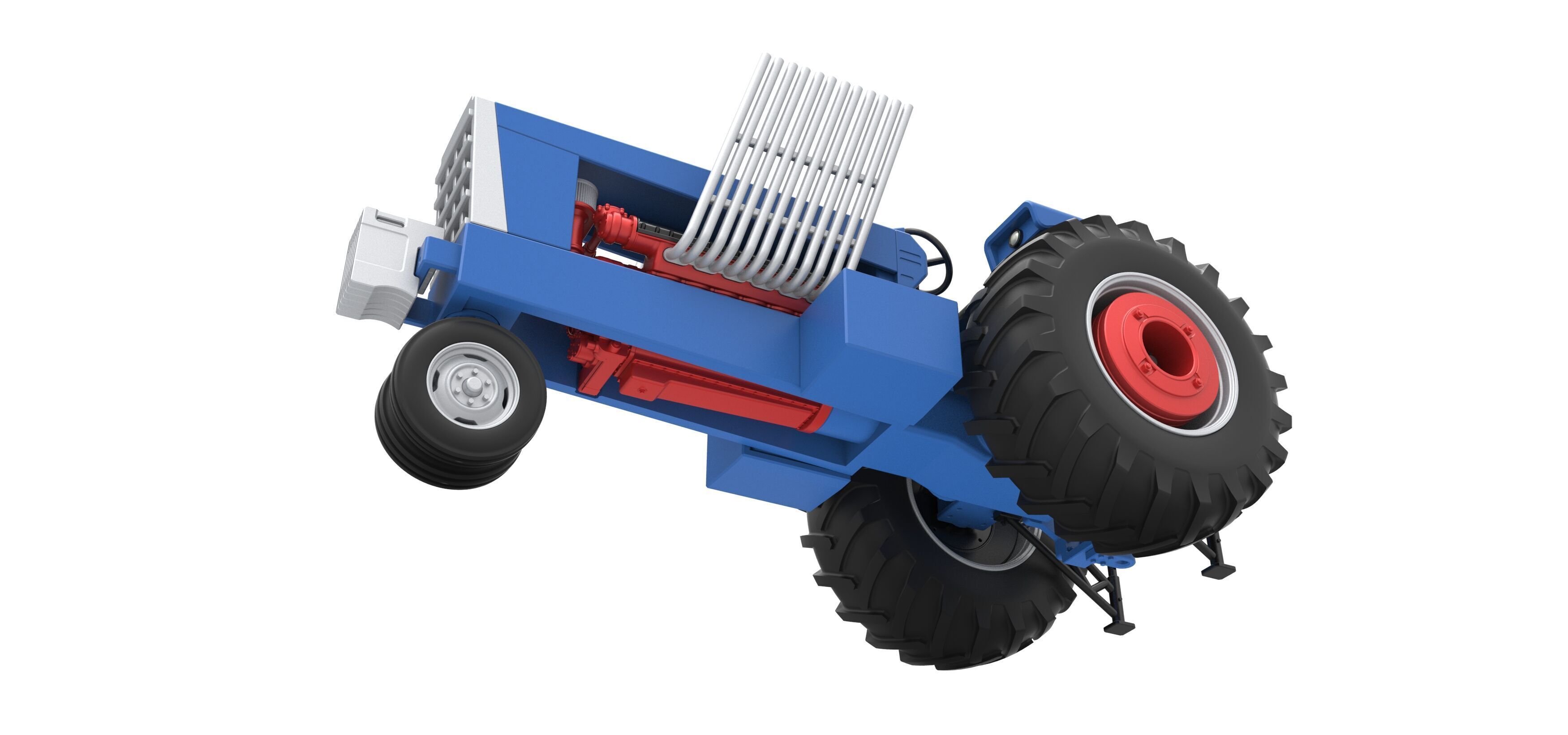 Vintage Pulling tractor Scale 1 to 25 3D print model_3