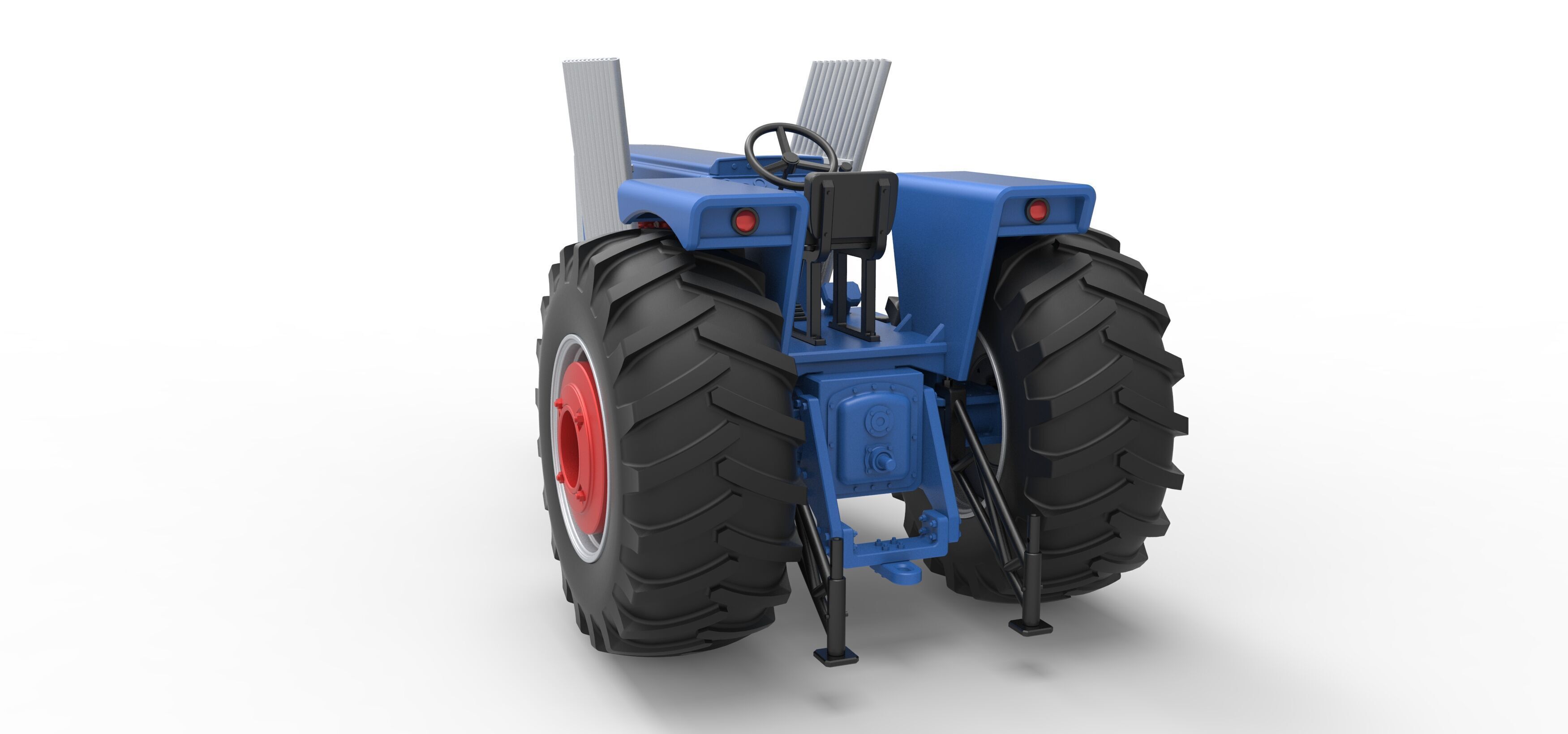 Vintage Pulling tractor Scale 1 to 25 3D print model_14