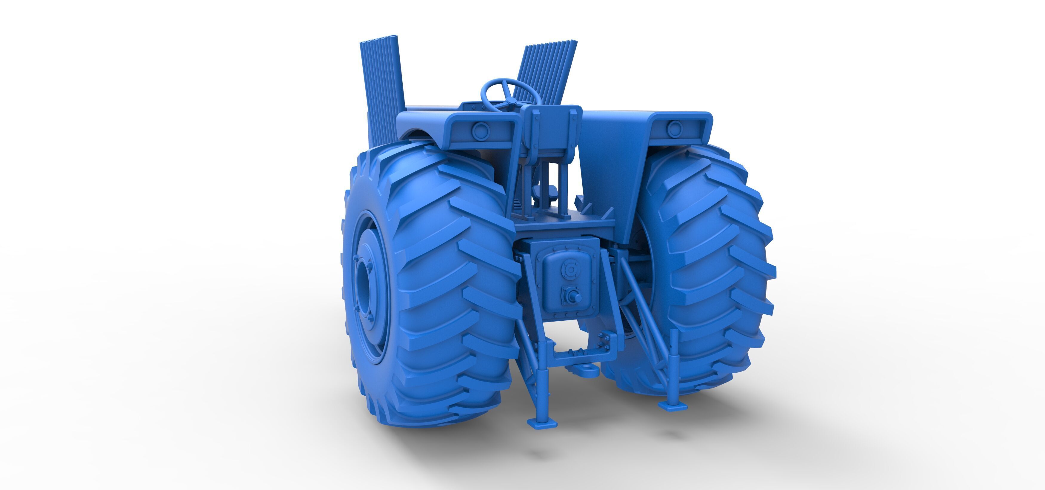 Vintage Pulling tractor Scale 1 to 25 3D print model_34