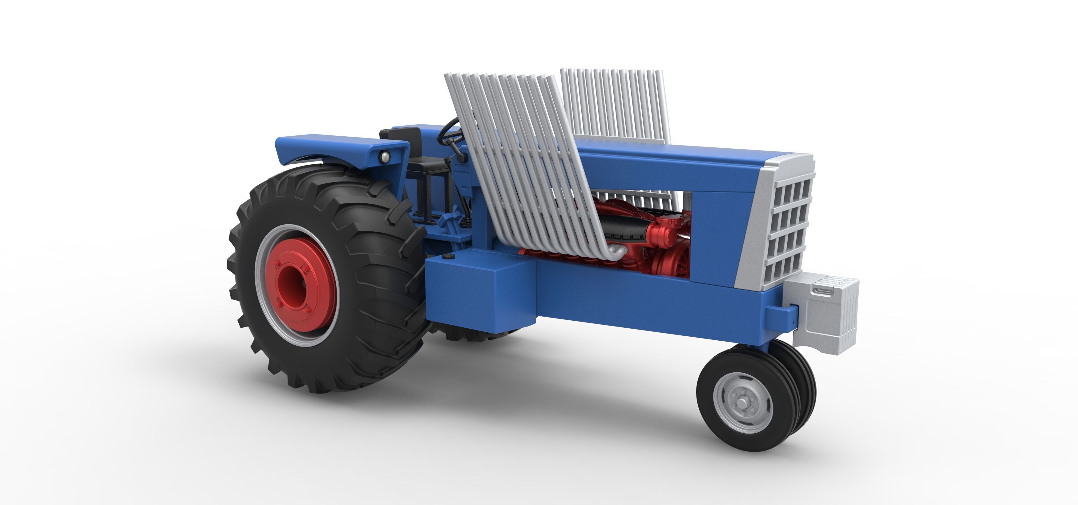 Vintage Pulling tractor Scale 1 to 25 3D print model_20