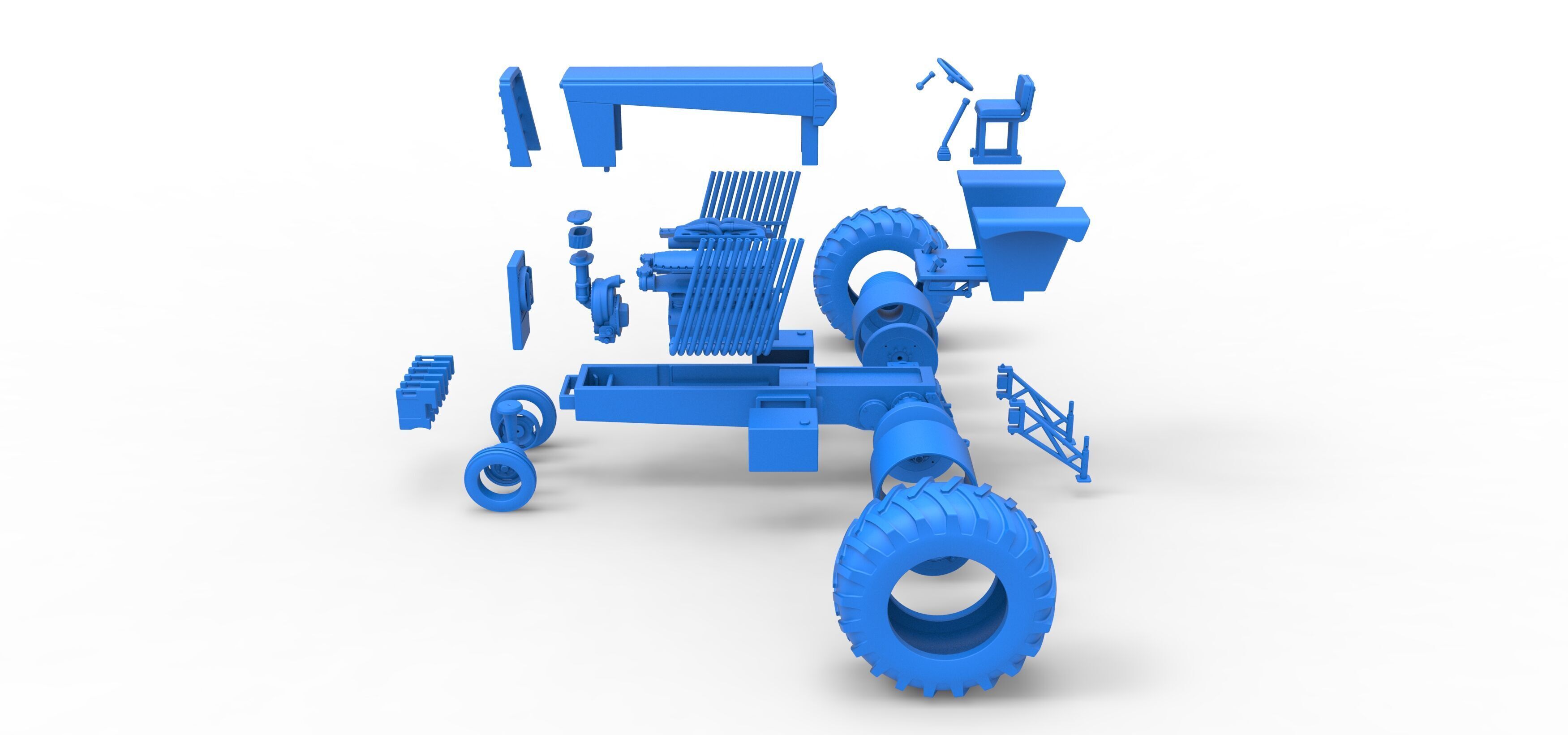 Vintage Pulling tractor Scale 1 to 25 3D print model_46