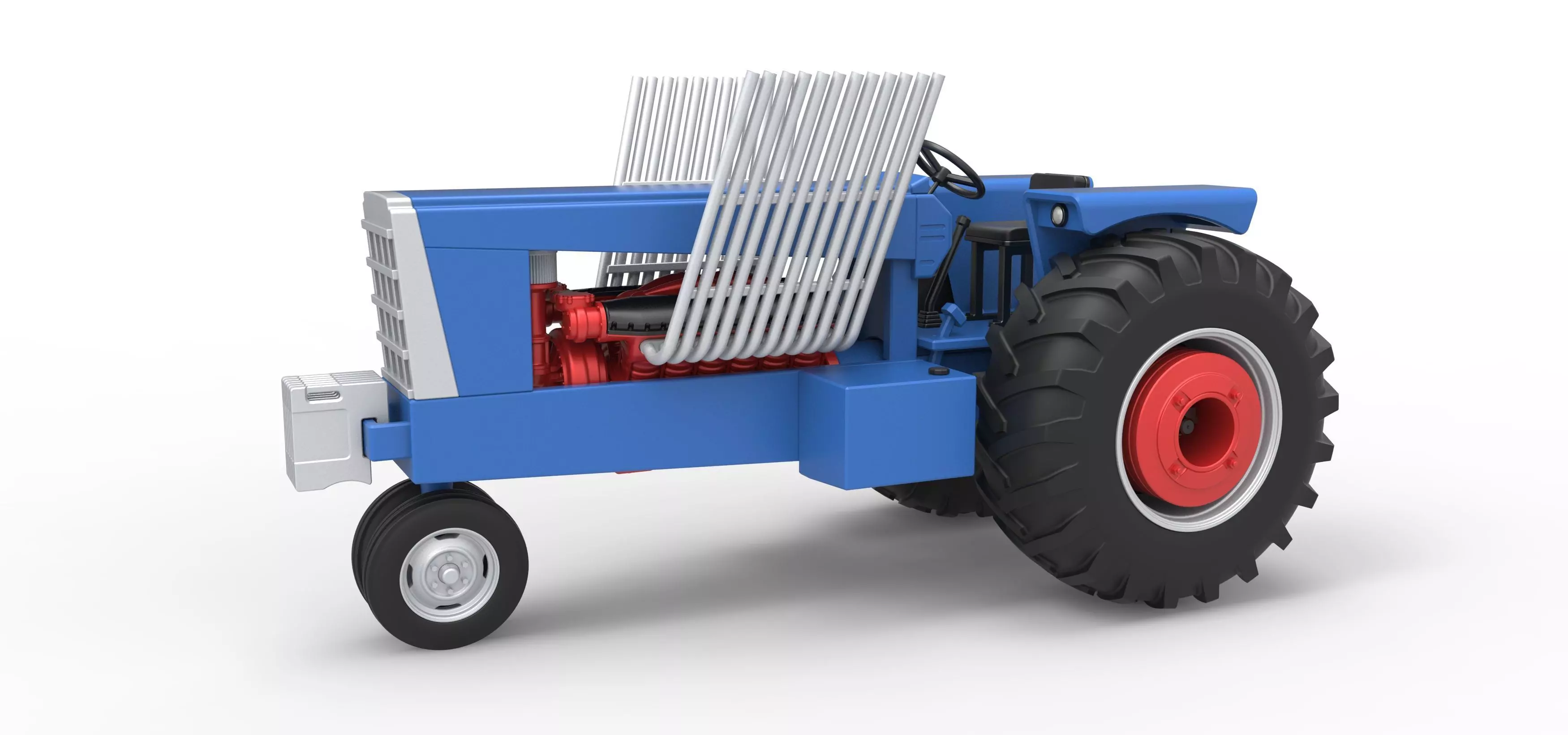 Vintage Pulling tractor Scale 1 to 25 3D print model_0