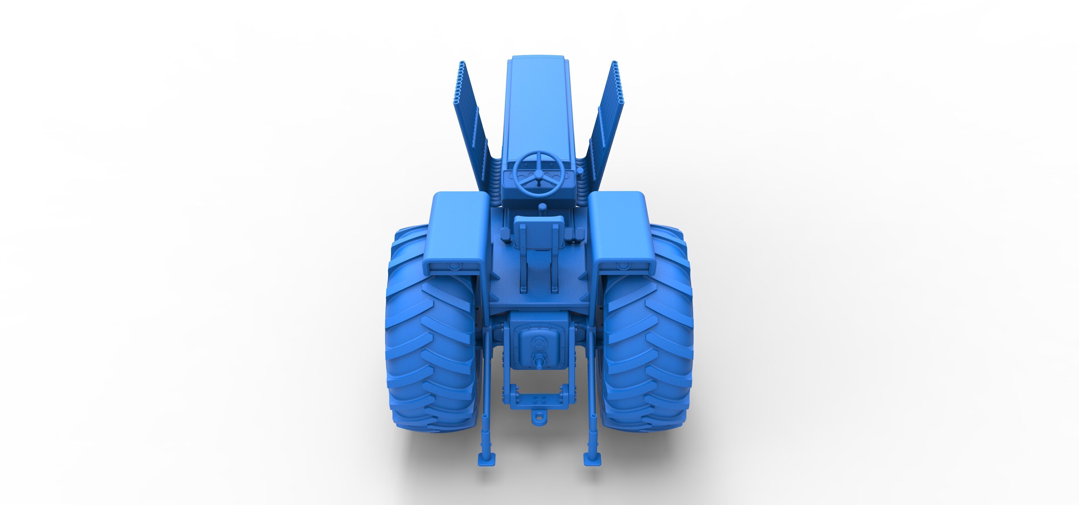 Vintage Pulling tractor Scale 1 to 25 3D print model_37