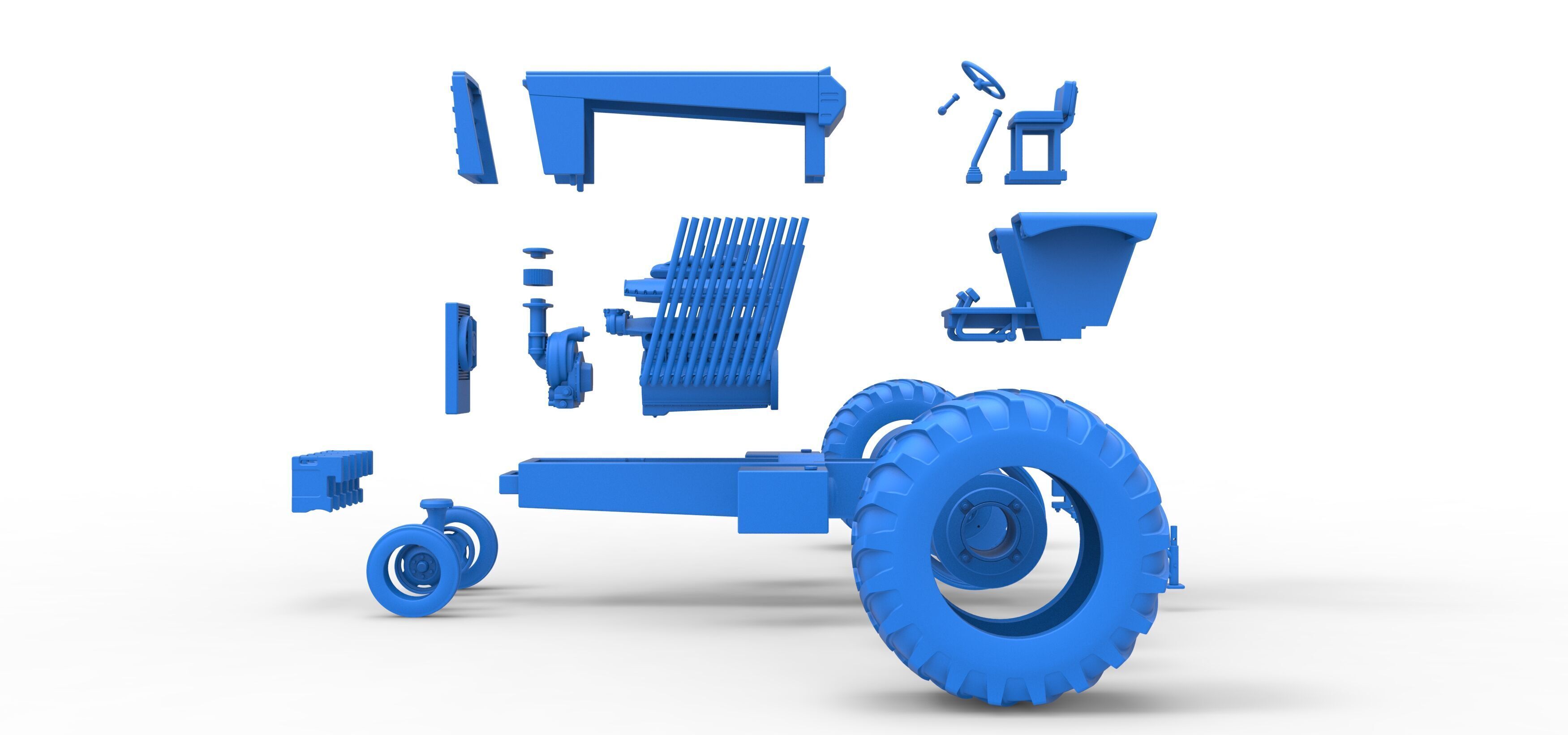 Vintage Pulling tractor Scale 1 to 25 3D print model_45