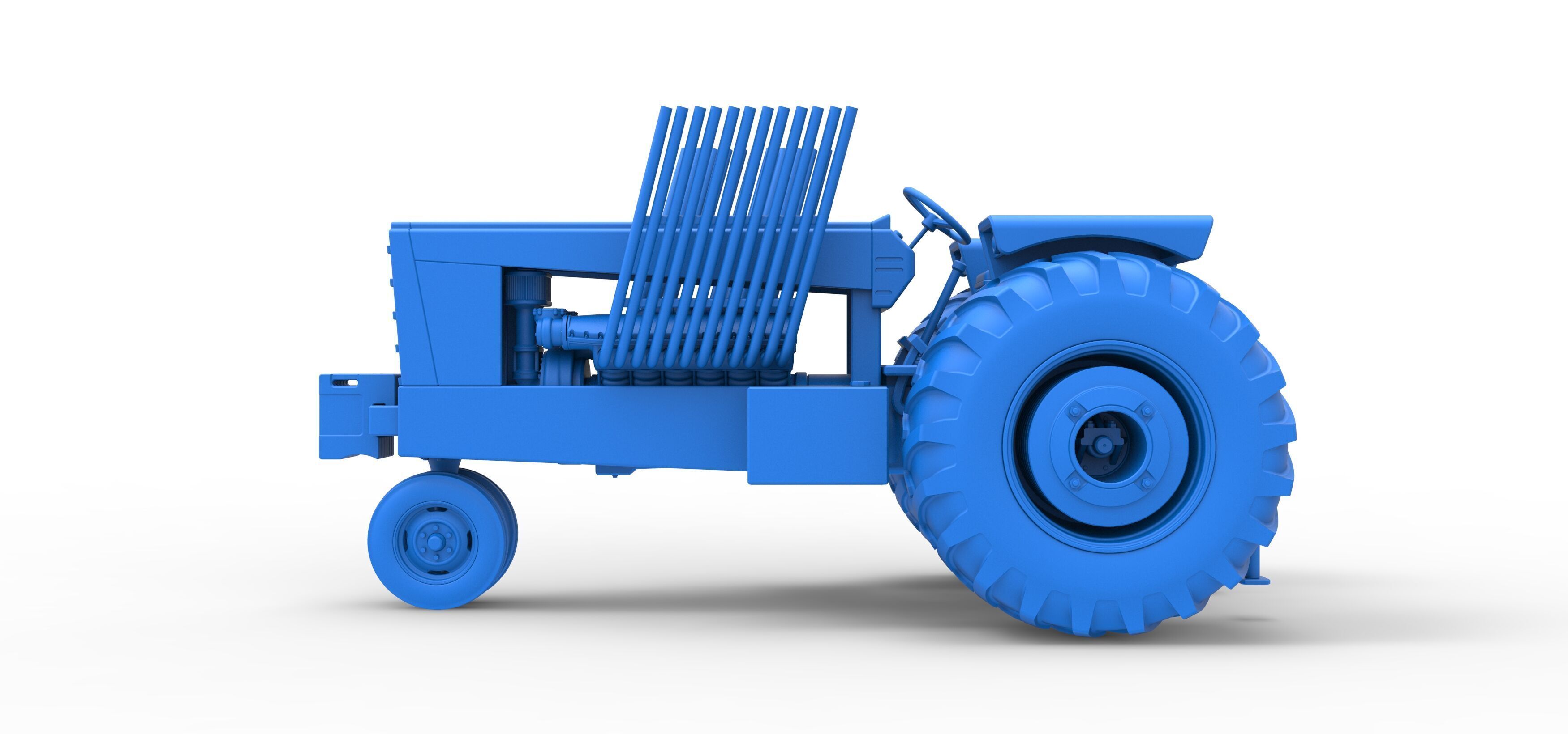 Vintage Pulling tractor Scale 1 to 25 3D print model_29