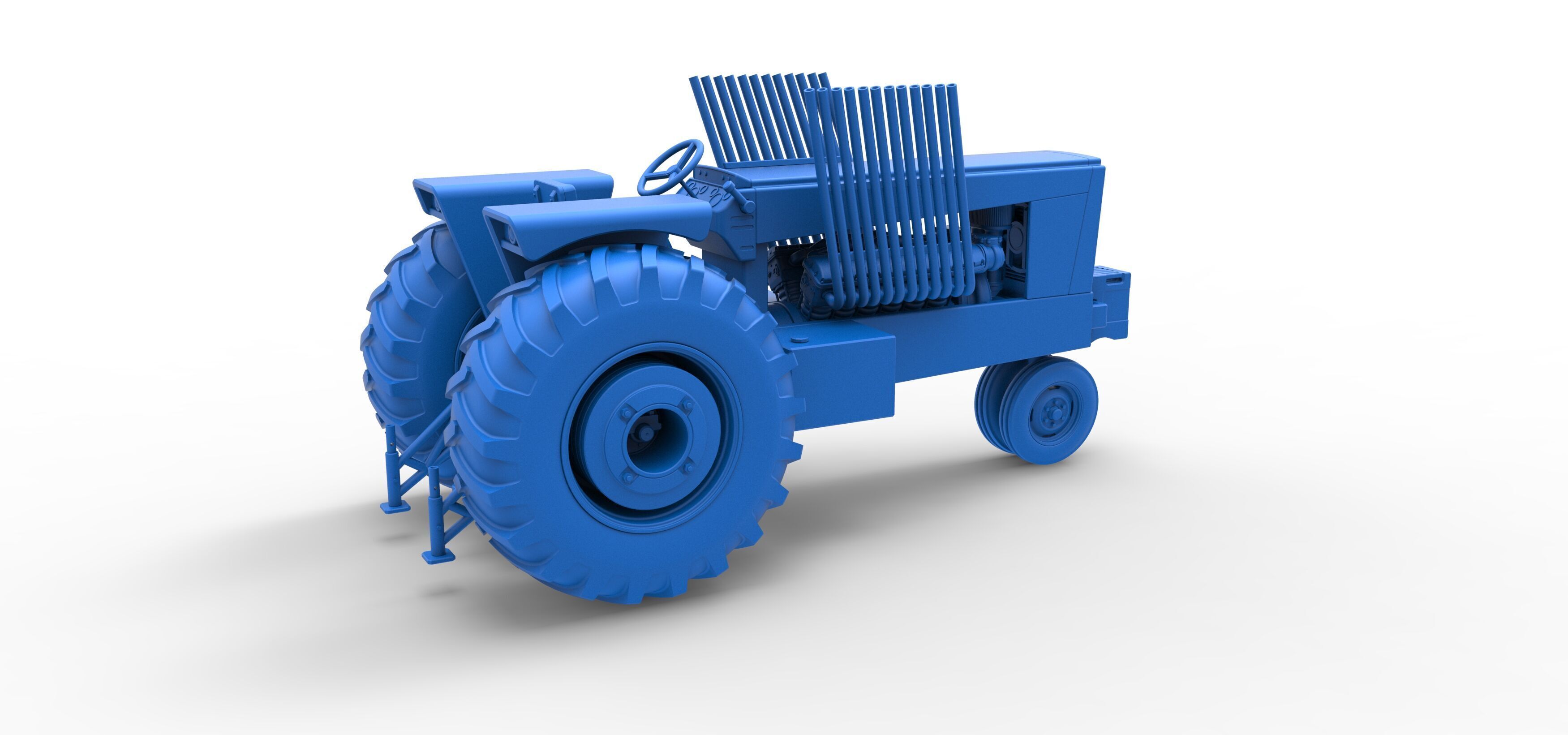 Vintage Pulling tractor Scale 1 to 25 3D print model_38