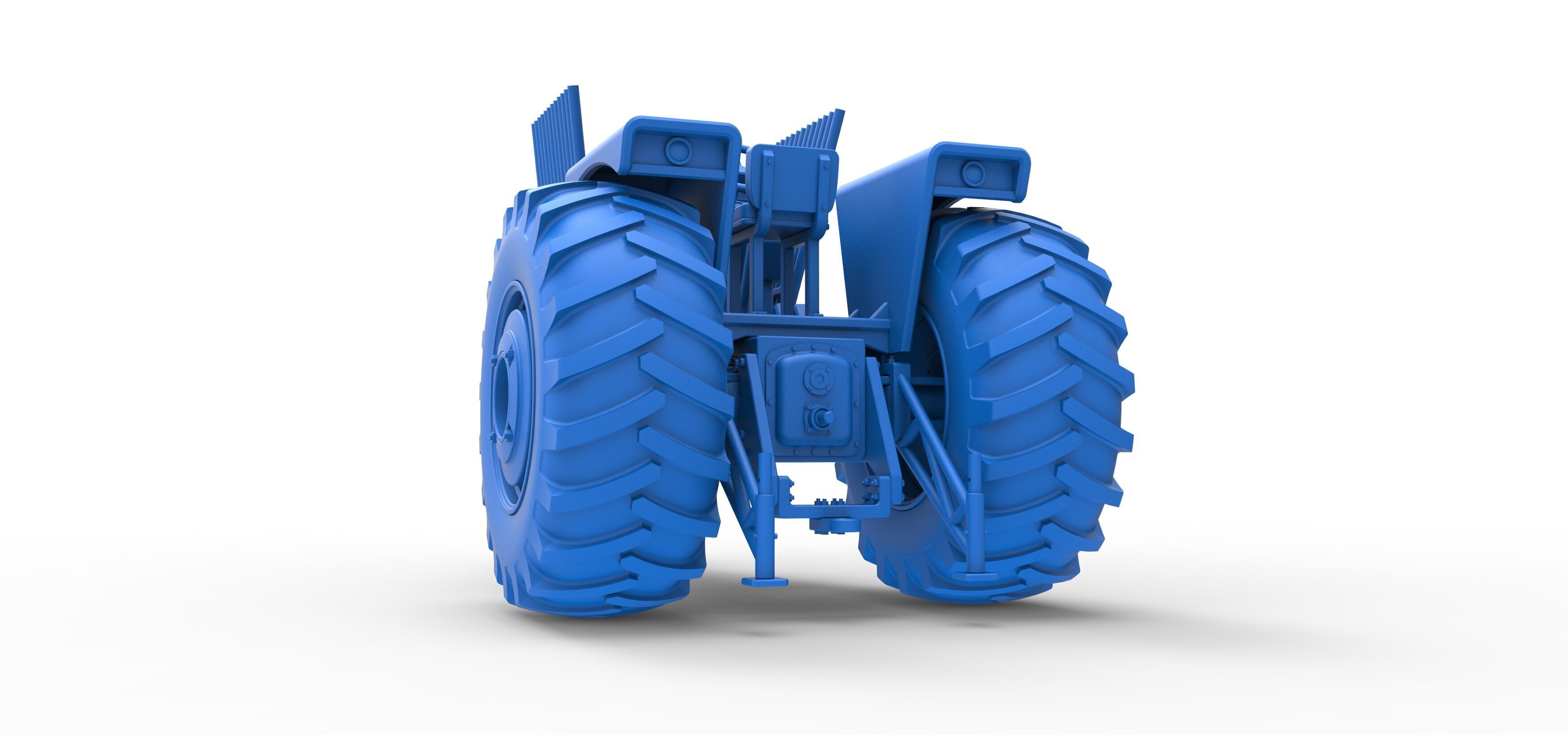 Vintage Pulling tractor Scale 1 to 25 3D print model_35