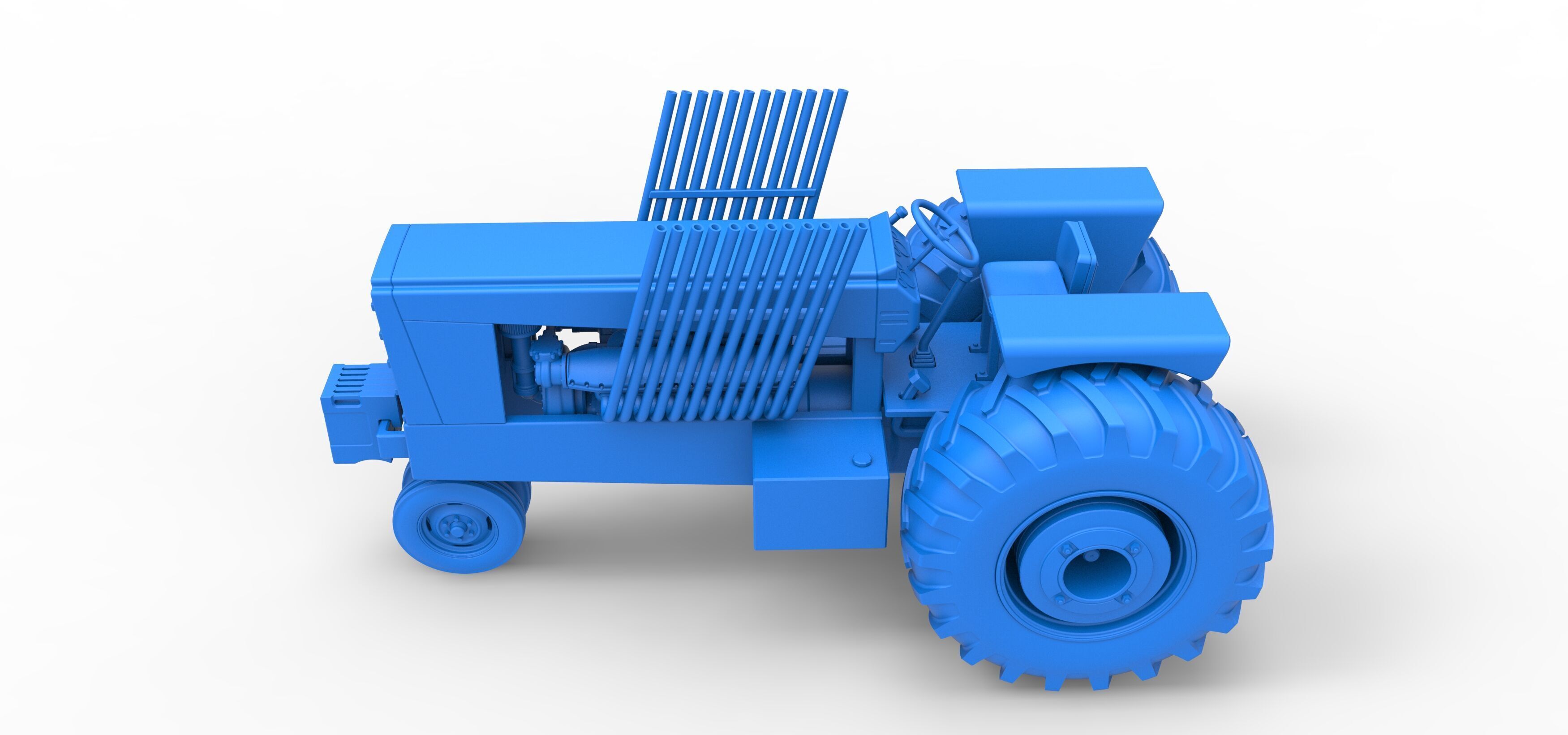 Vintage Pulling tractor Scale 1 to 25 3D print model_30