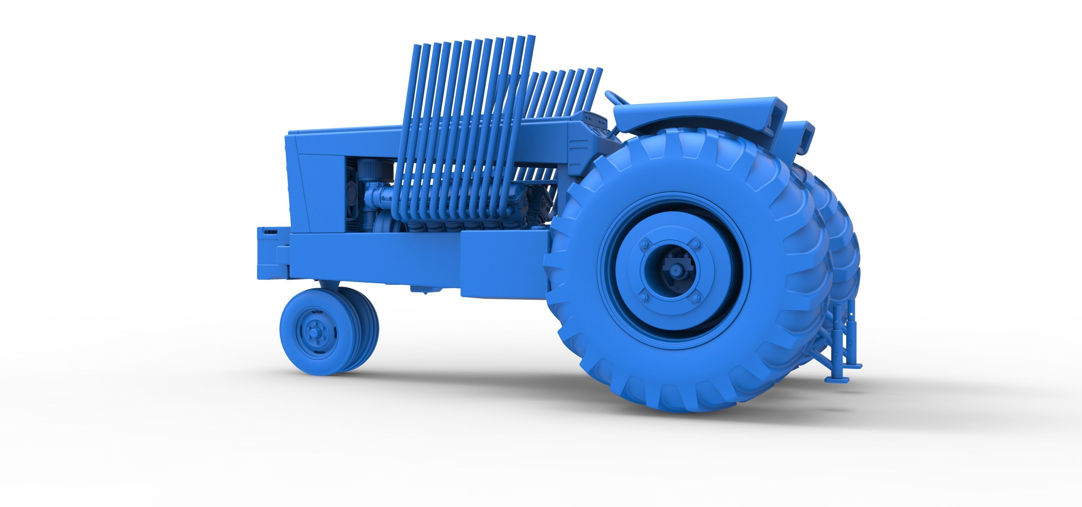 Vintage Pulling tractor Scale 1 to 25 3D print model_33