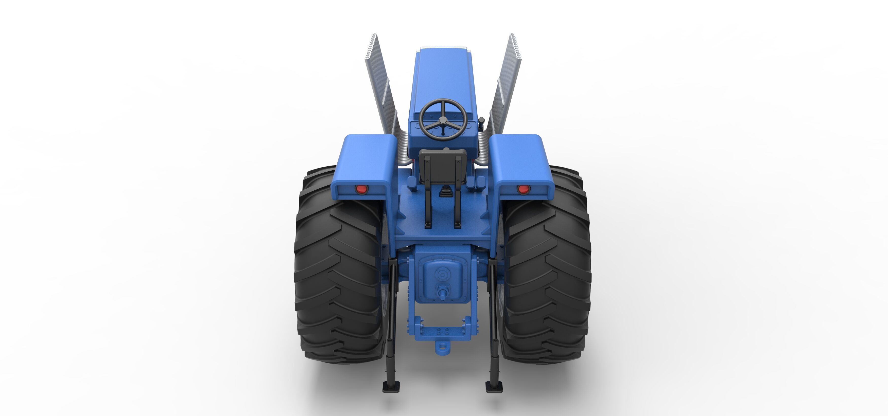 Vintage Pulling tractor Scale 1 to 25 3D print model_17