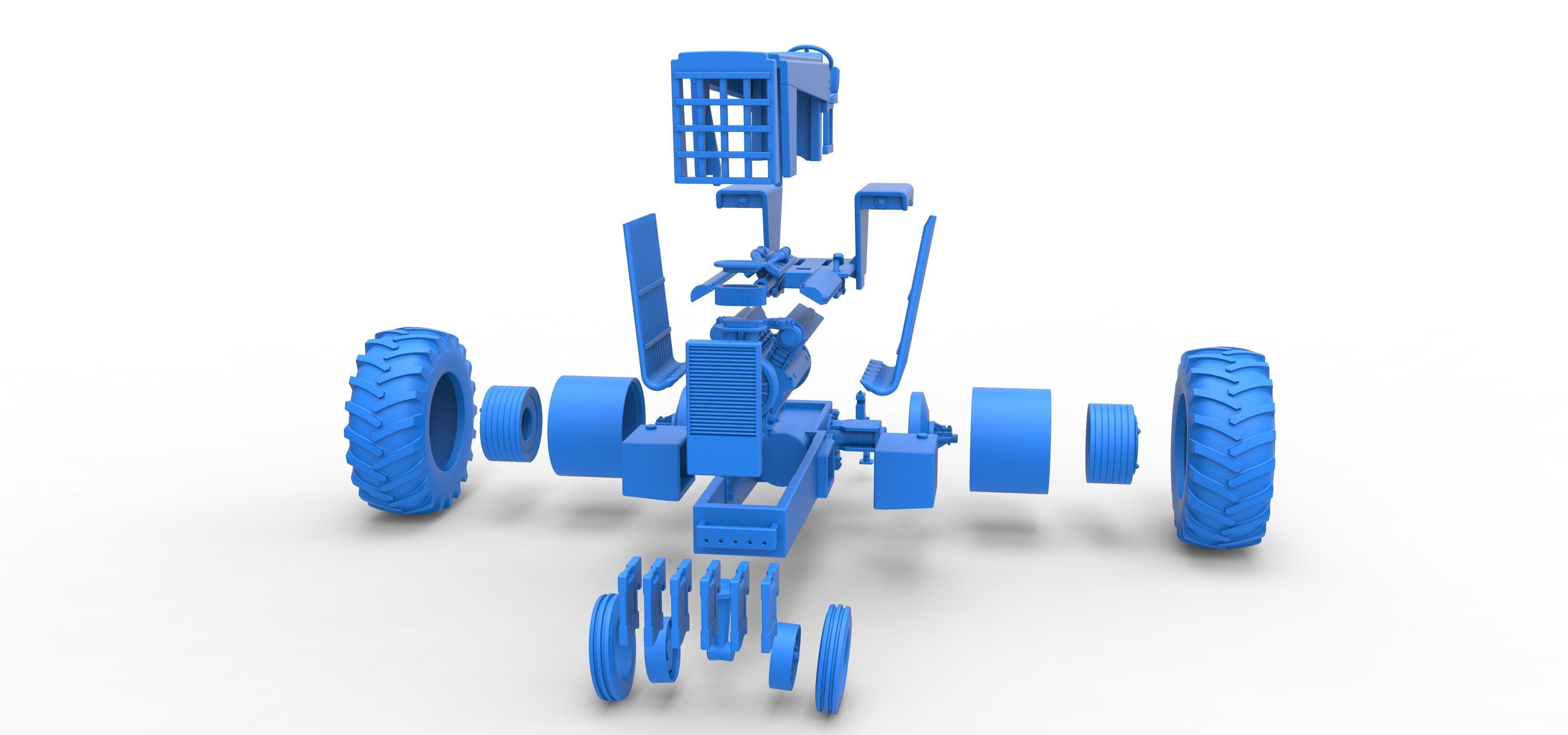 Vintage Pulling tractor Scale 1 to 25 3D print model_44