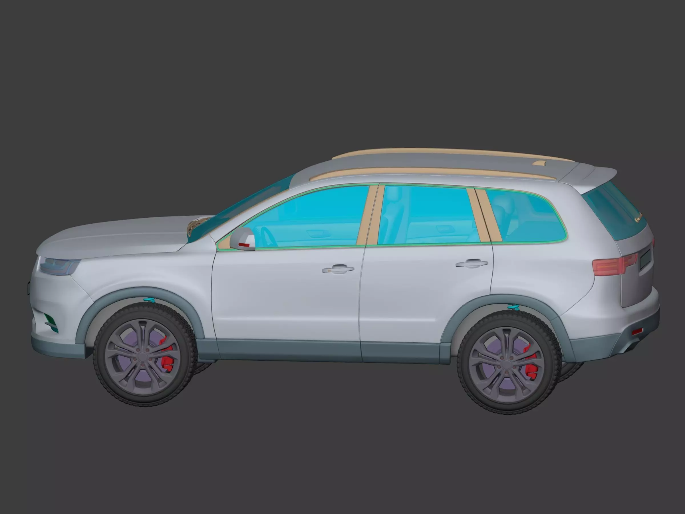 Generic Modern SUV Car -- Crossover -- Off-Road -- 4x4 -- AWD 3D model_8