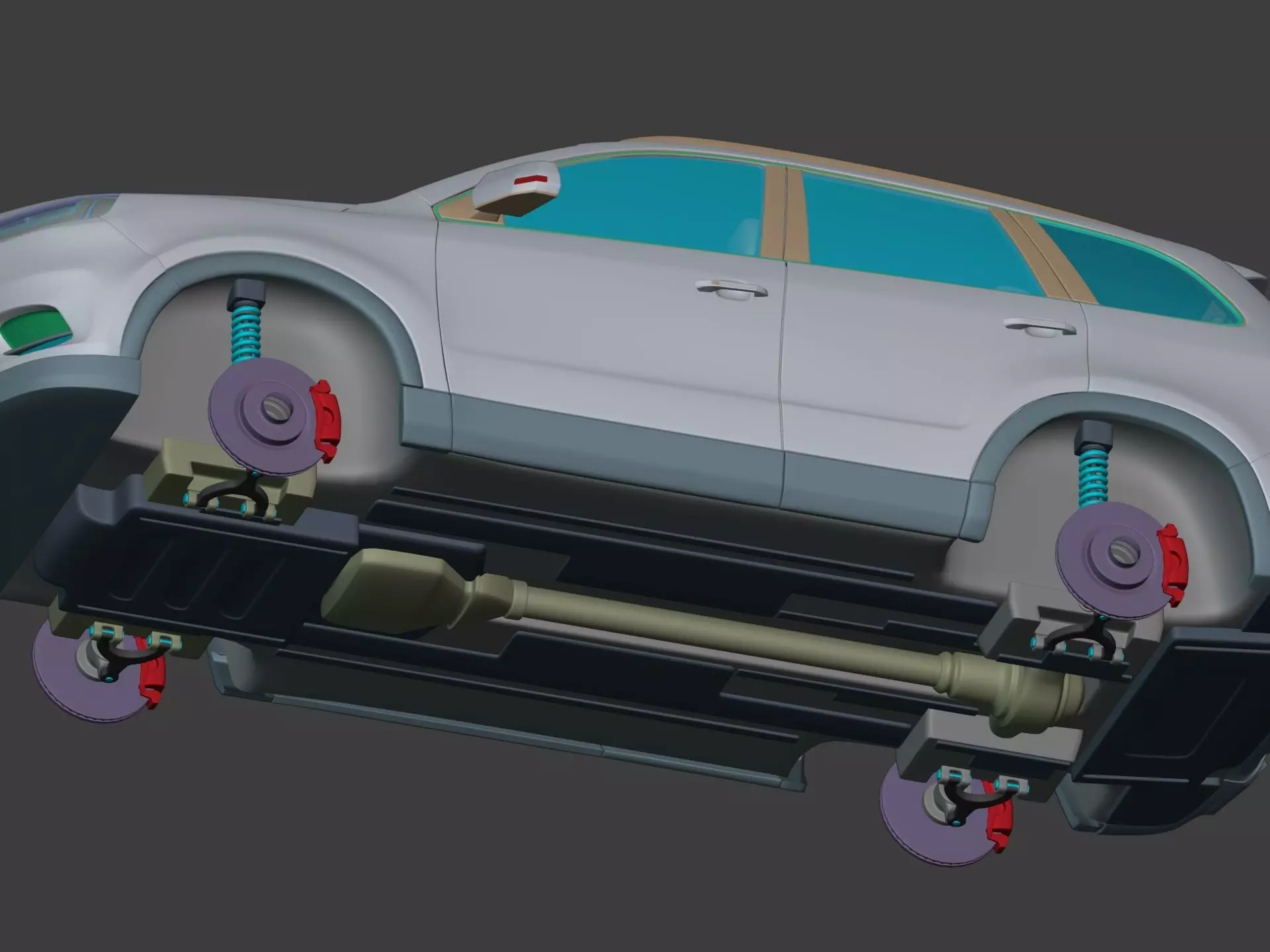 Generic Modern SUV Car -- Crossover -- Off-Road -- 4x4 -- AWD 3D model_11