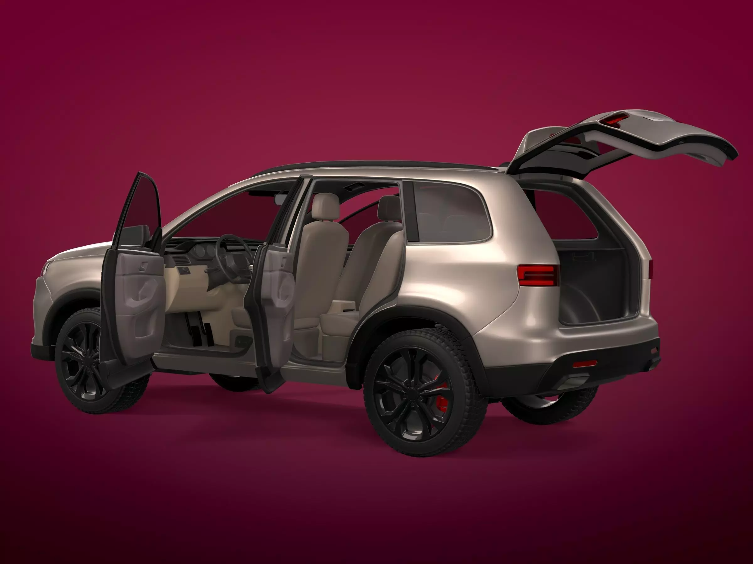 Generic Modern SUV Car -- Crossover -- Off-Road -- 4x4 -- AWD 3D model_4