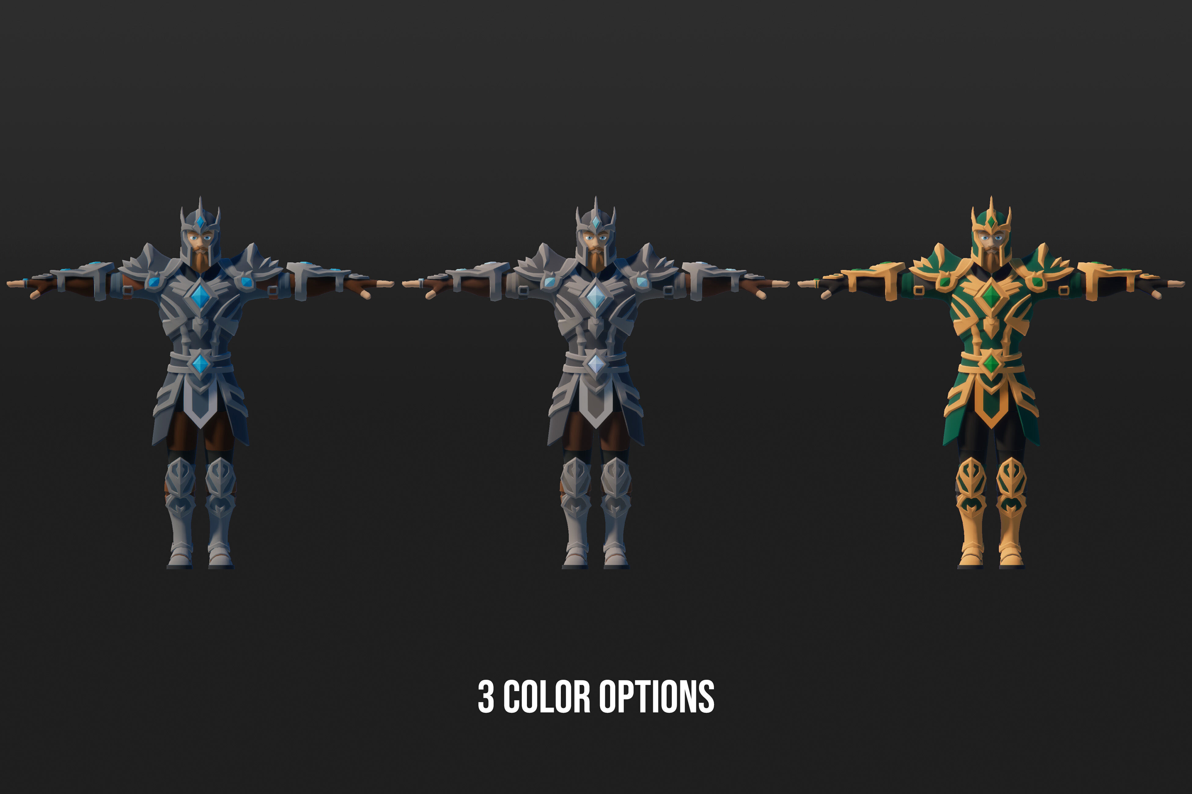 Low Poly Modular Fantasy Characters Low-poly 3D model_10