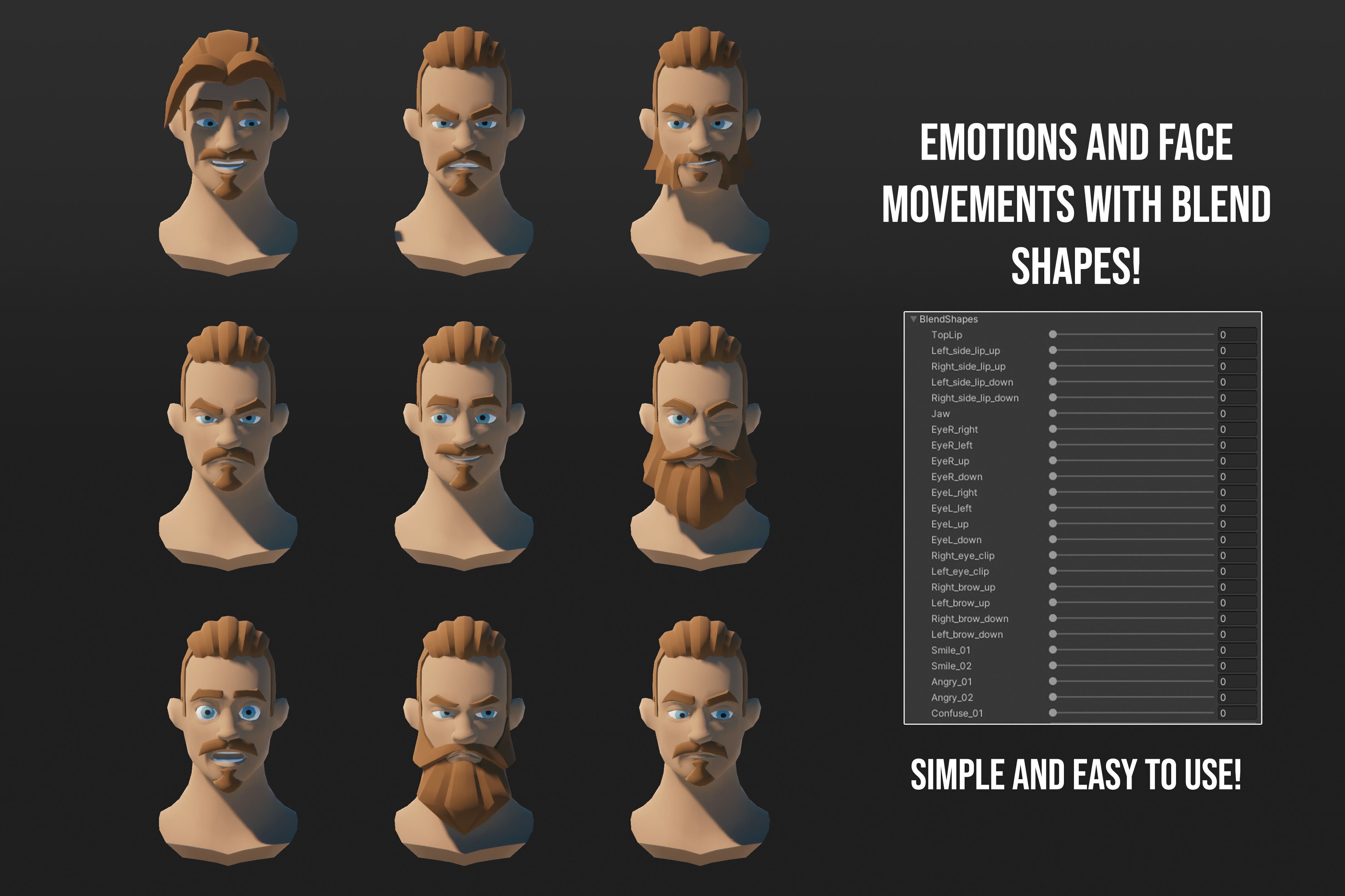 Low Poly Modular Fantasy Characters Low-poly 3D model_4