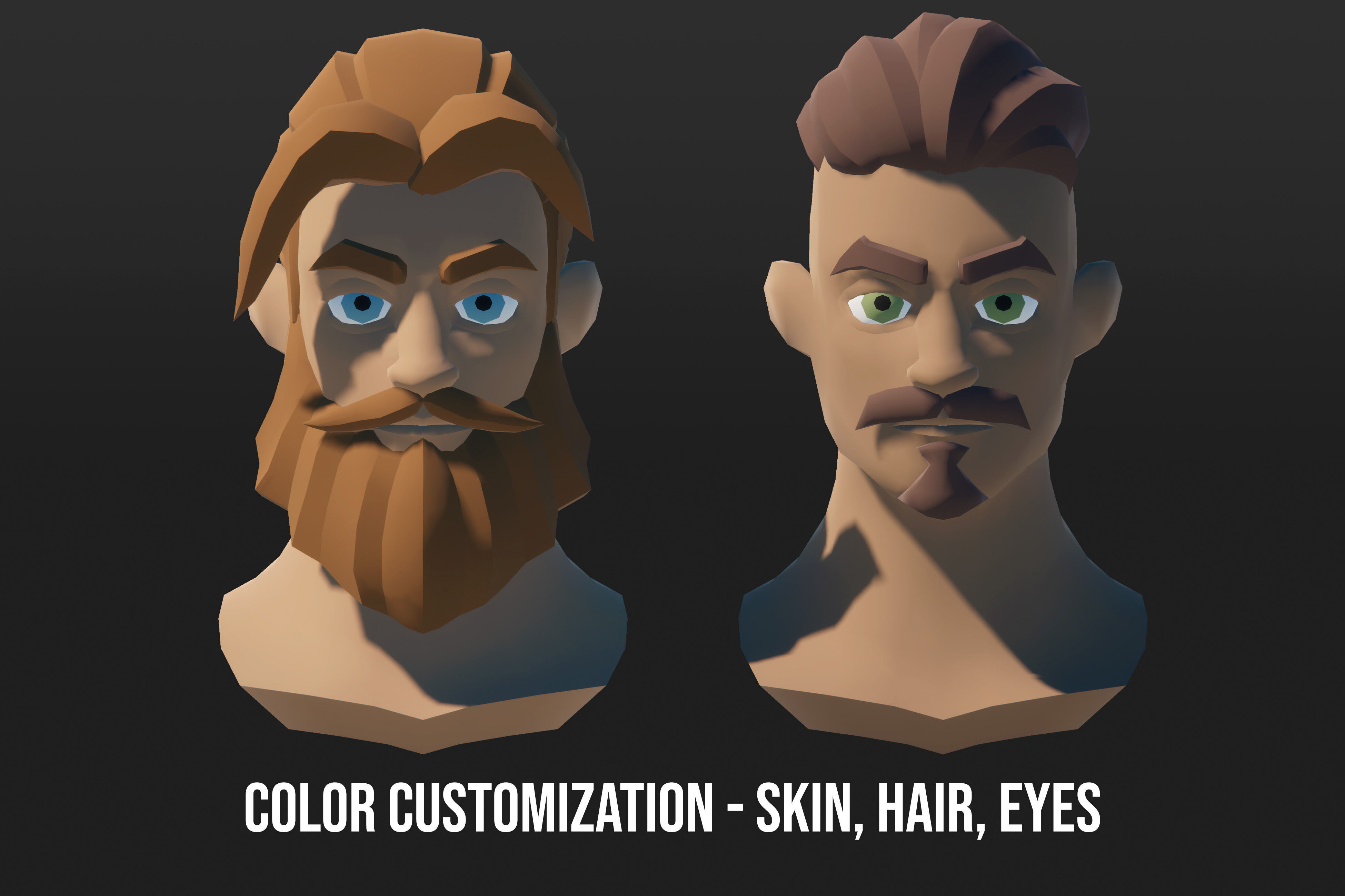 Low Poly Modular Fantasy Characters Low-poly 3D model_3