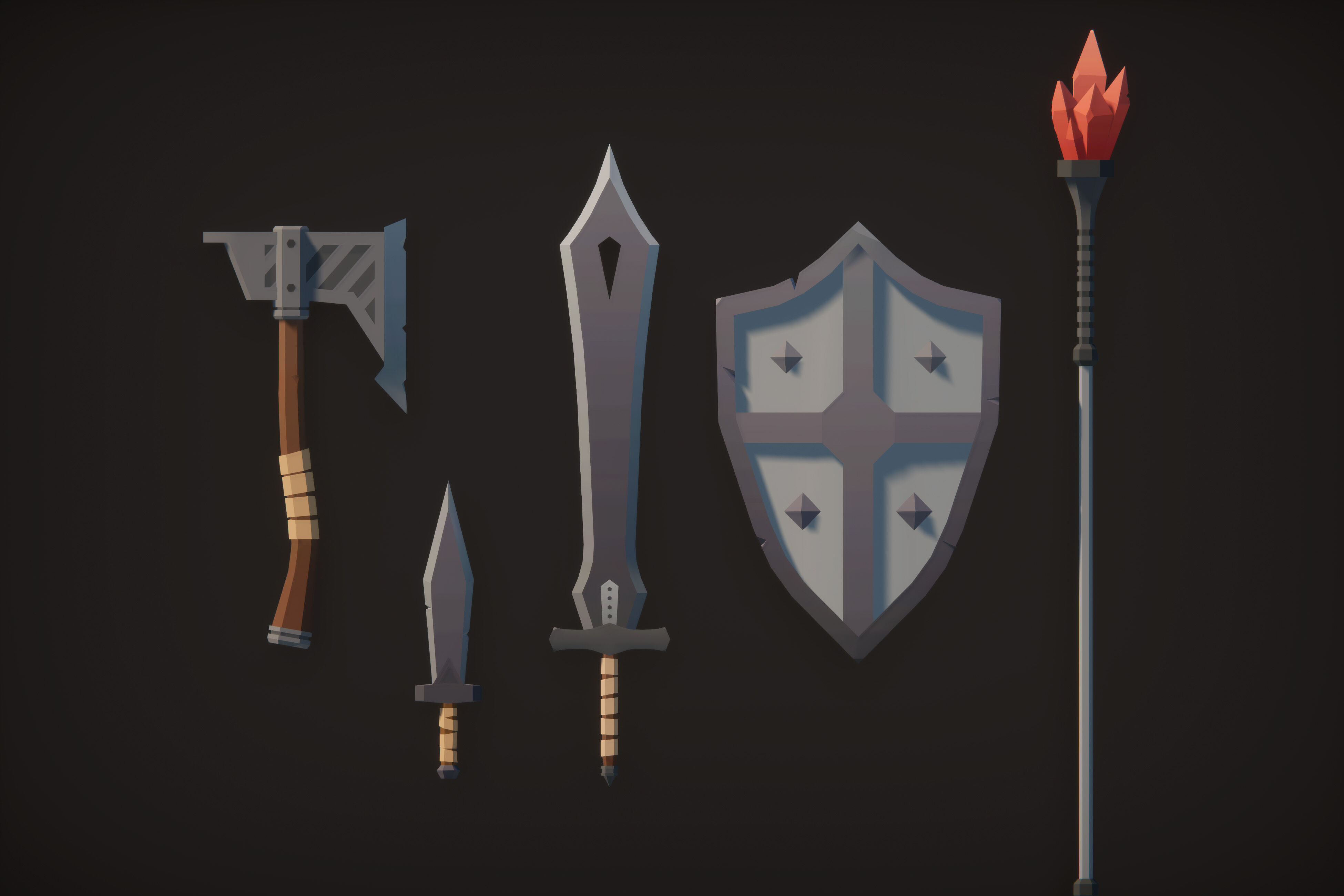 Low Poly Modular Fantasy Characters Low-poly 3D model_12