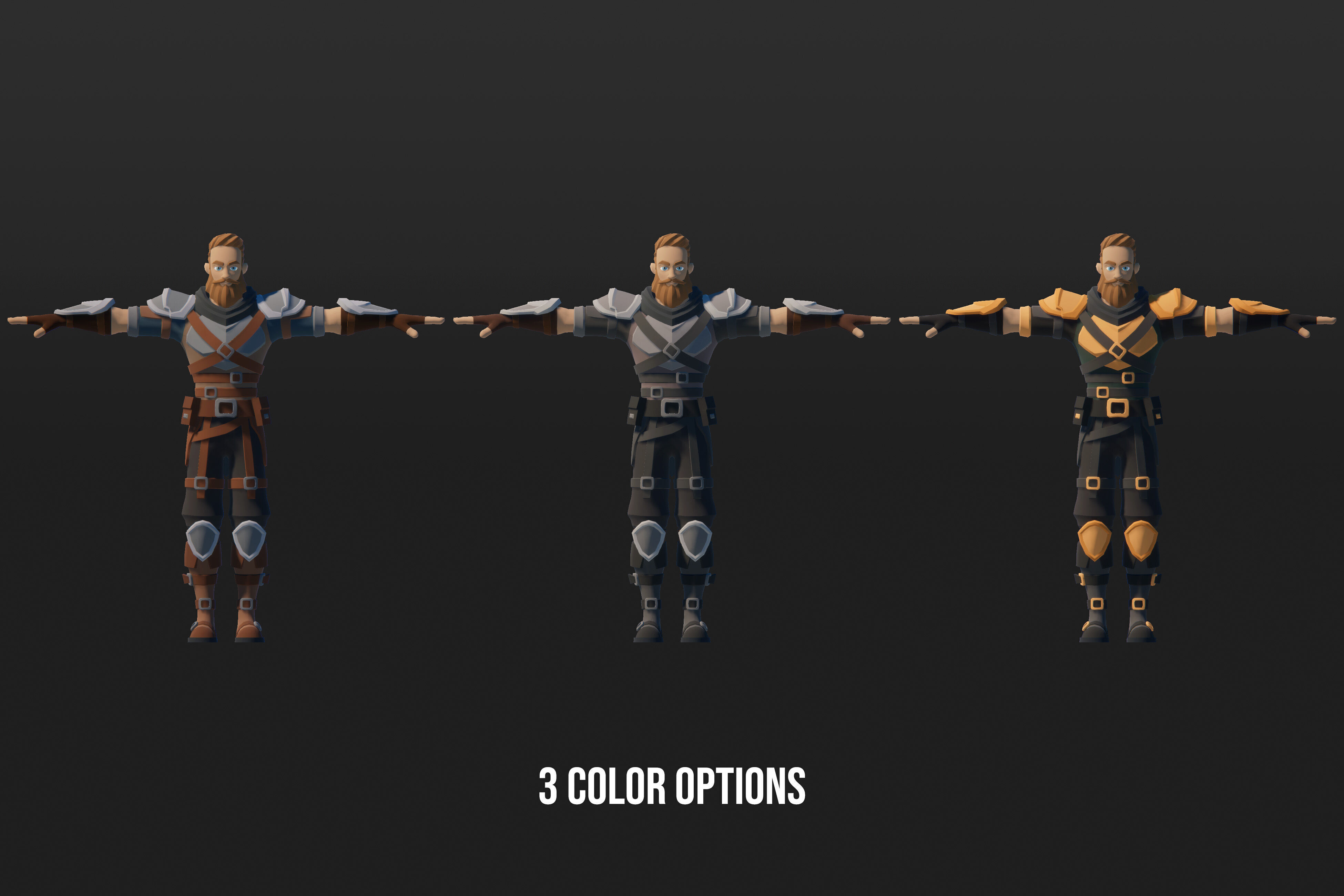 Low Poly Modular Fantasy Characters Low-poly 3D model_8