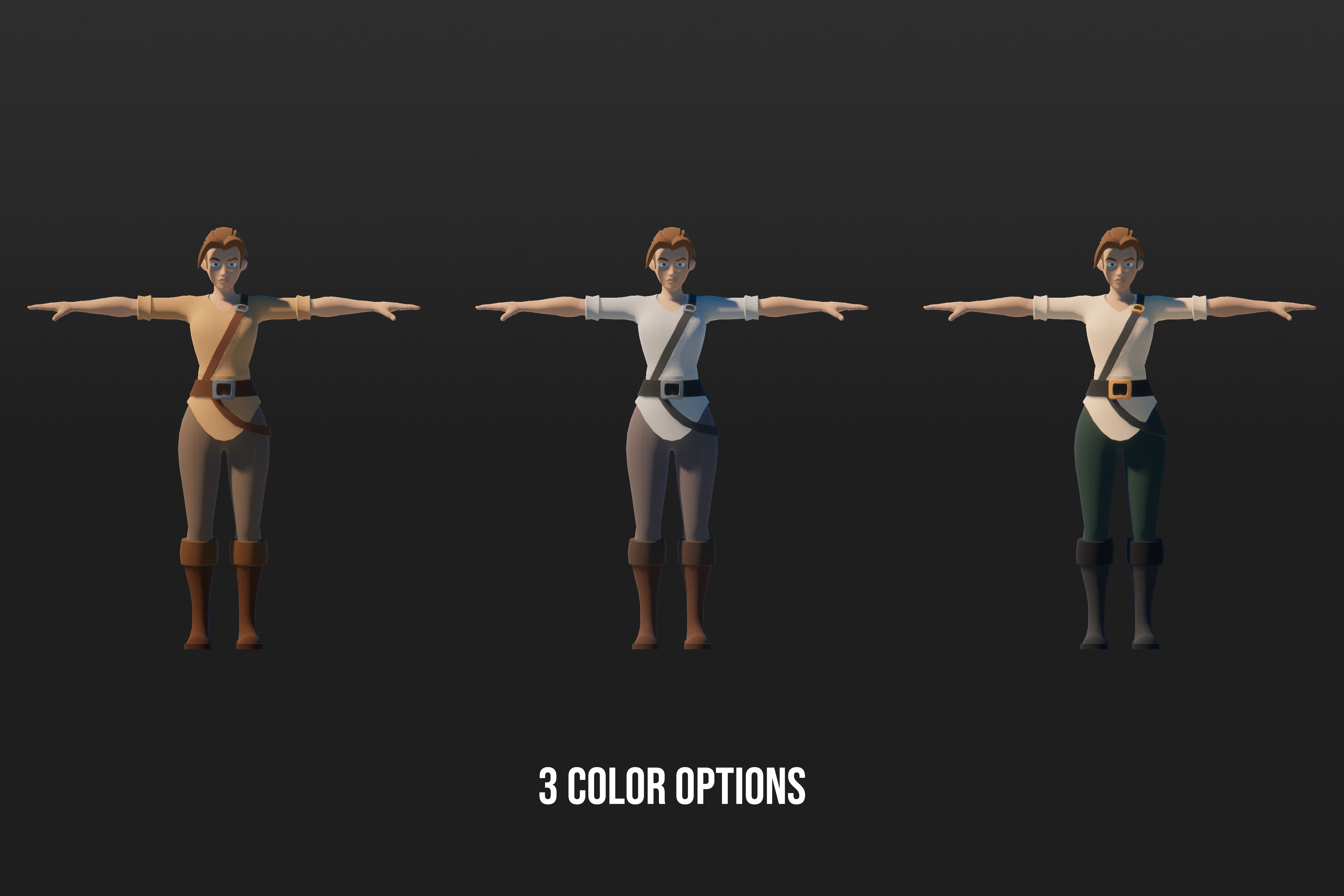 Low Poly Modular Fantasy Characters Low-poly 3D model_11