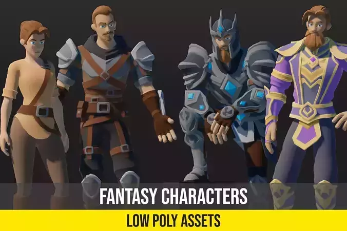 Low Poly Modular Fantasy Characters Low-poly 3D model
