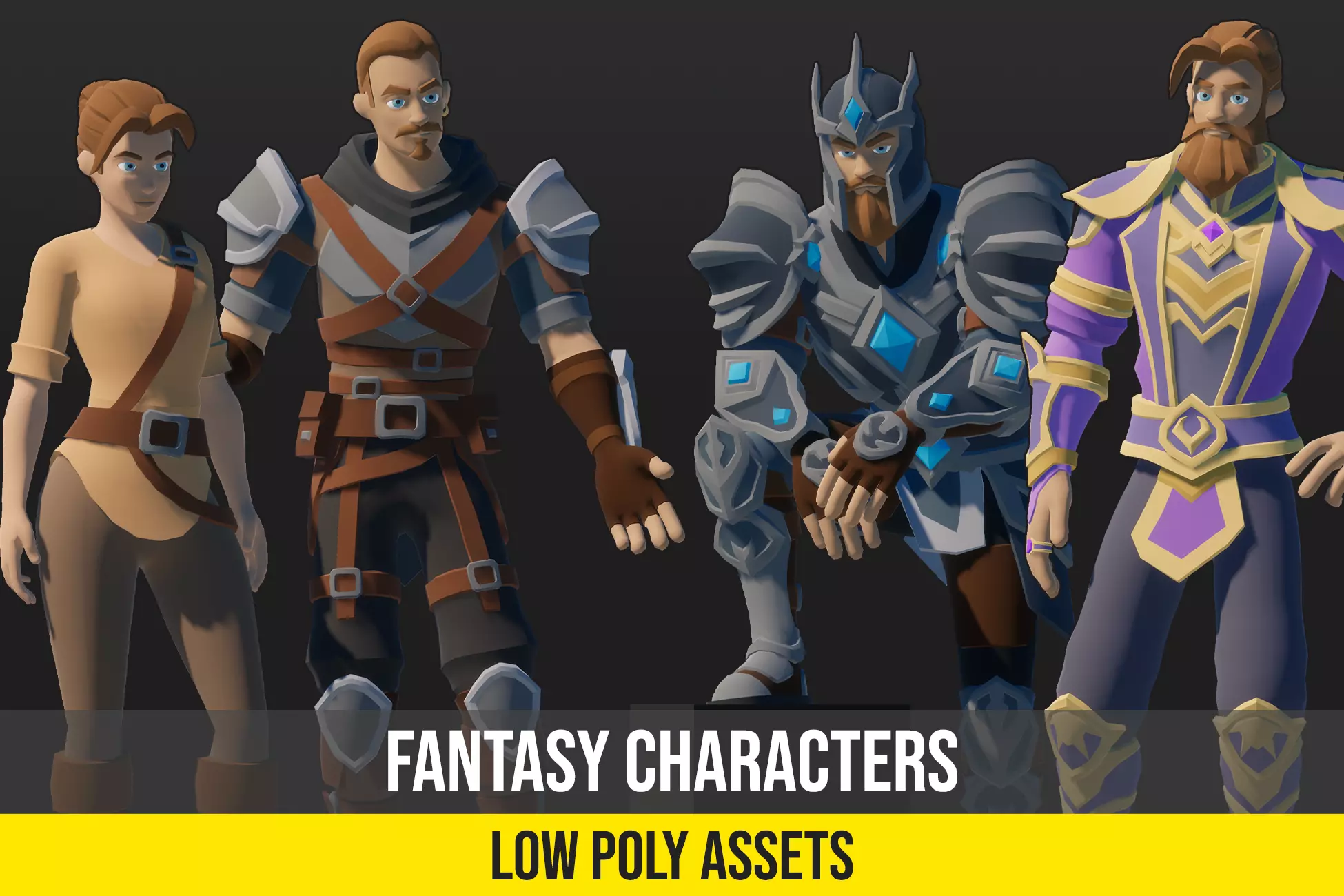 Low Poly Modular Fantasy Characters Low-poly 3D model_0