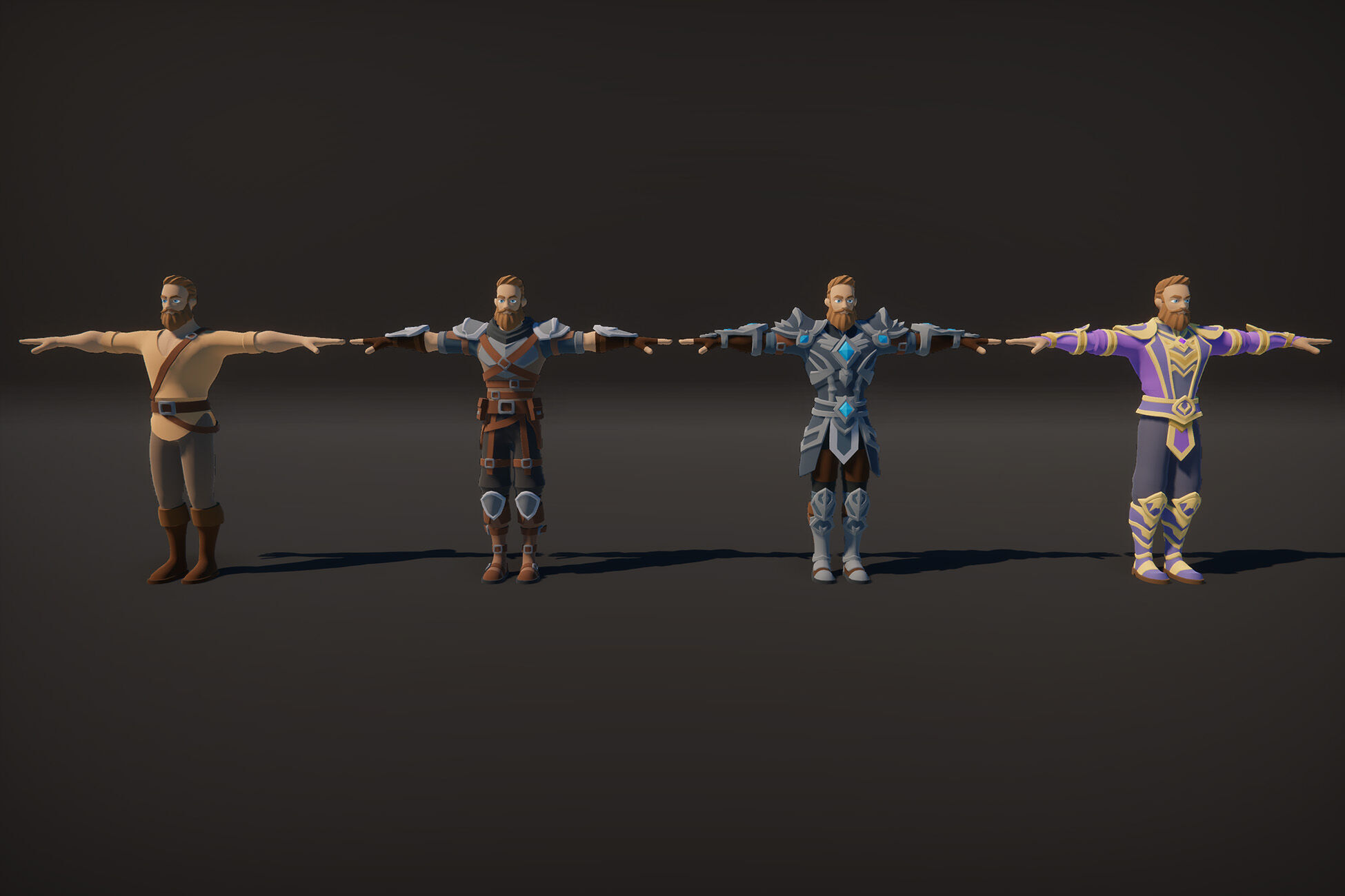 Low Poly Modular Fantasy Characters Low-poly 3D model_1